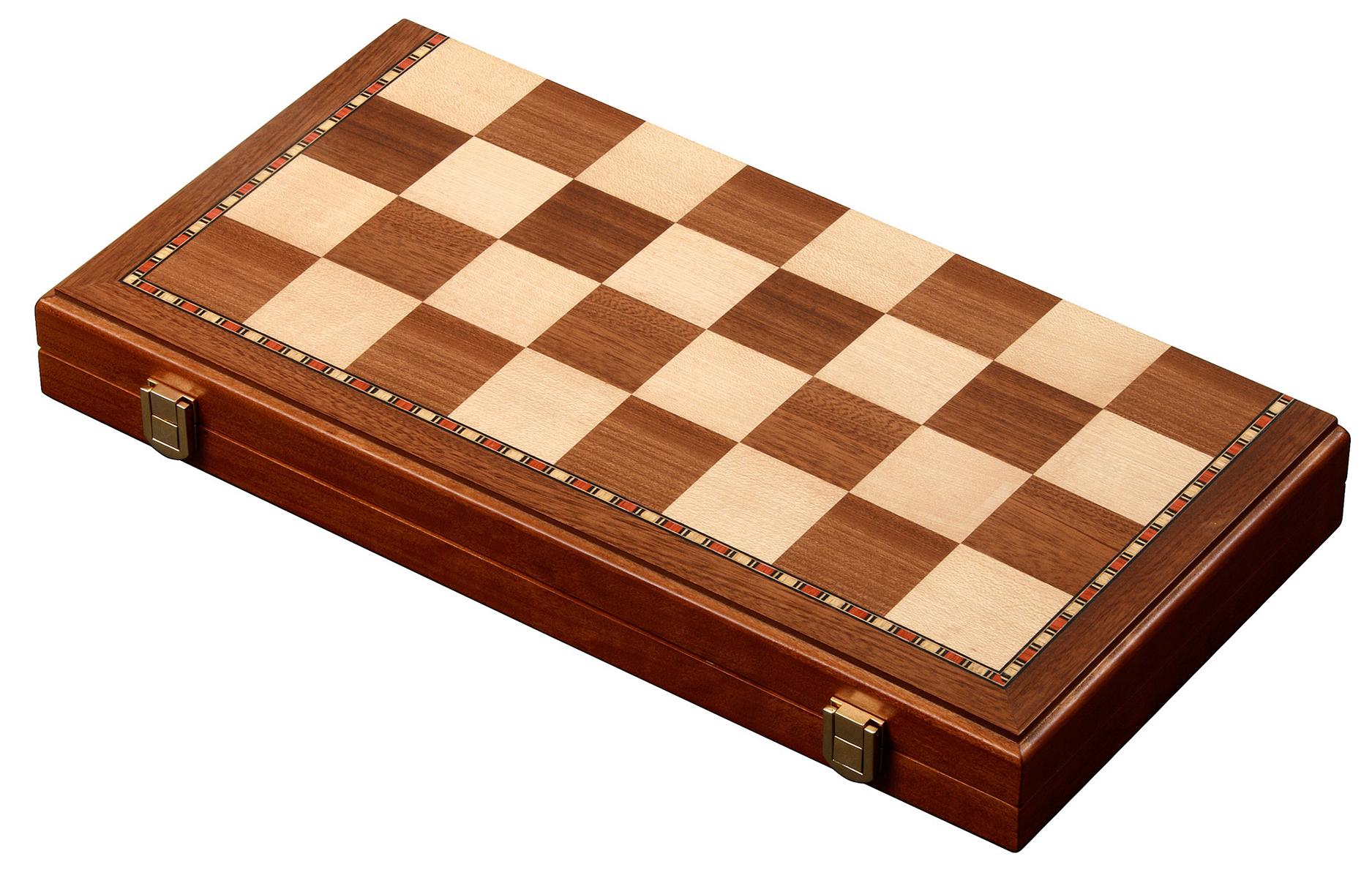 Schach Backgammon Dame Set, Feld 43 mm, magnetisch