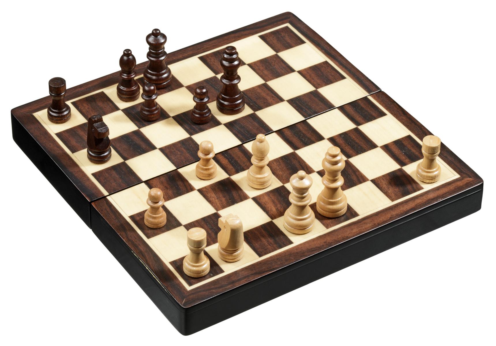 Schach Backgammon Dame Set, Reise, Feld 22 mm, magnetisch