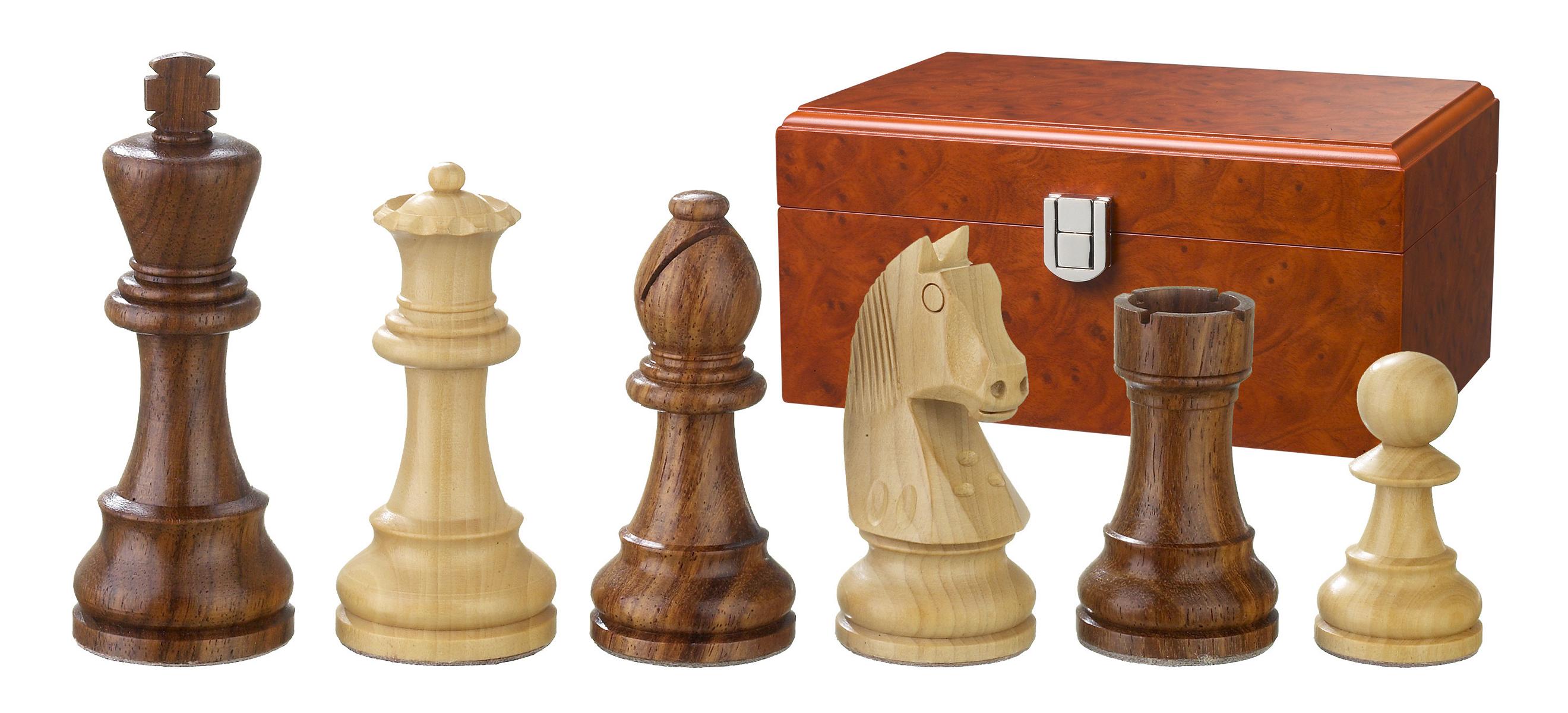 Schachfiguren Artus, Königshöhe 110 mm, in Holzbox