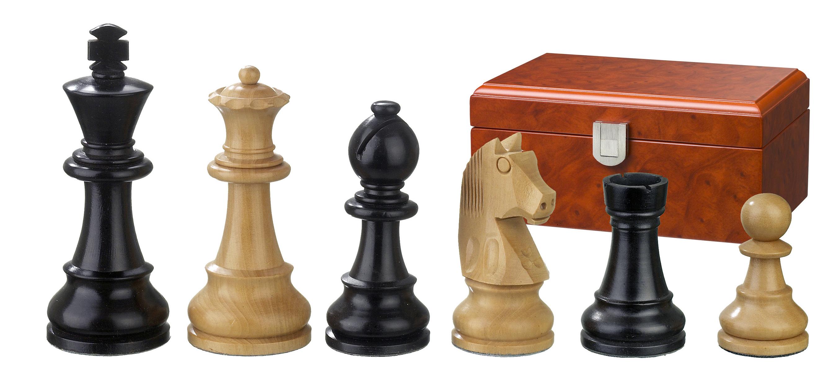 Schachfiguren Ludwig XIV, Königshöhe 65 mm, in Holzbox
