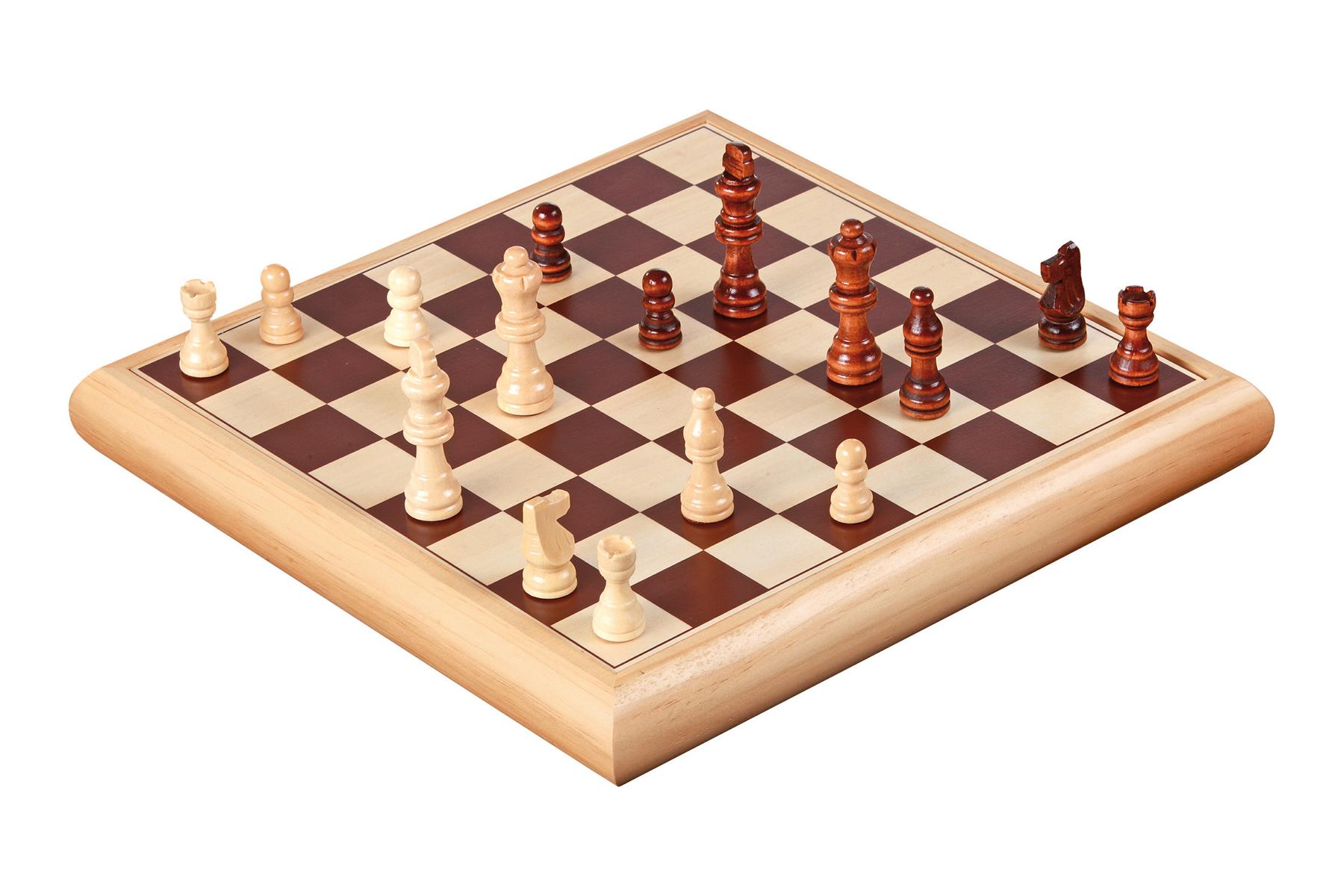 Schach Dame Set, Holzbox, Feld 35 mm