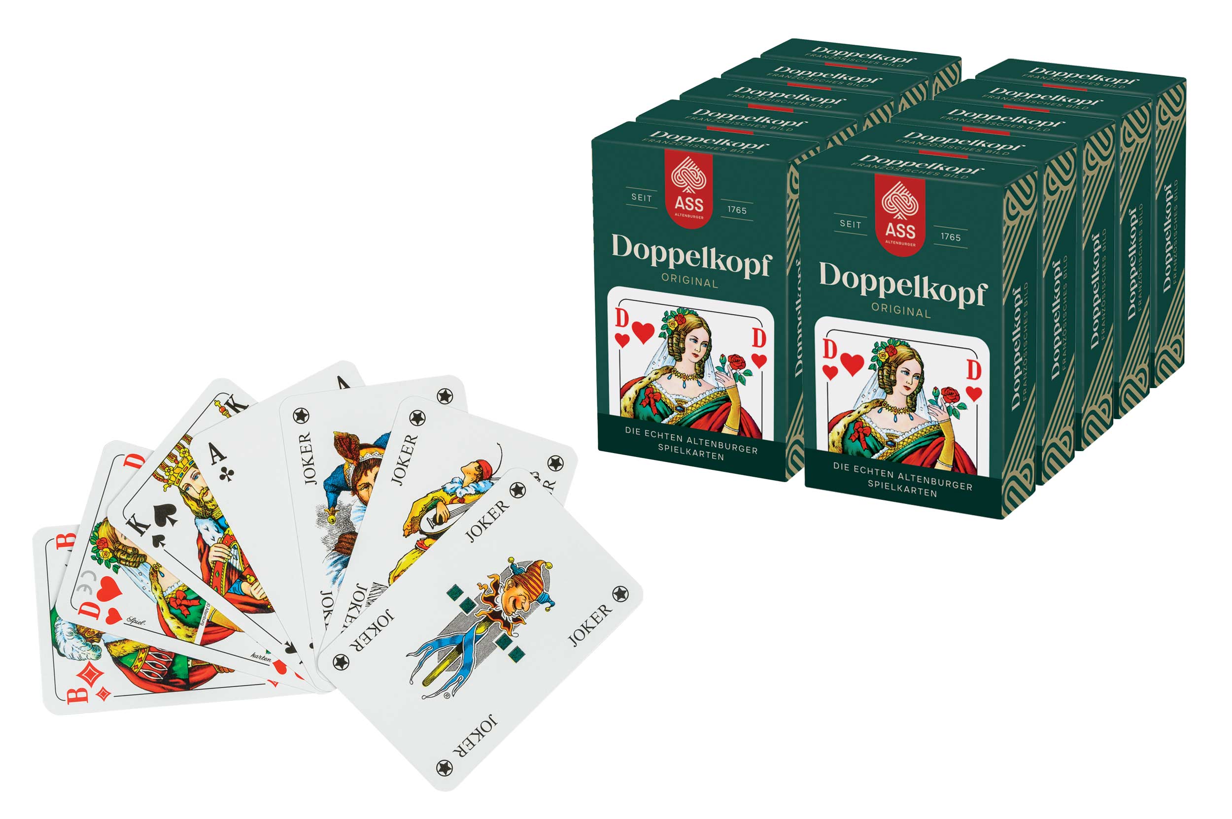 ASS, Doppelkopf, french image, pack of 10
