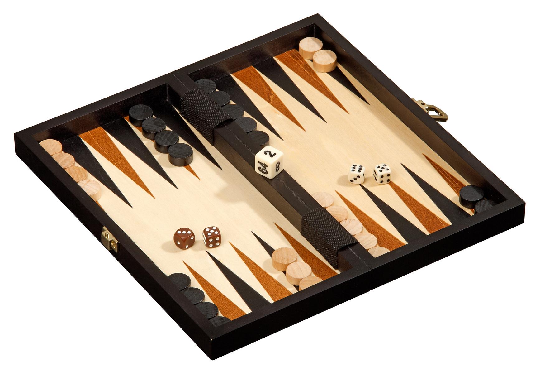 Schach Backgammon Dame Set, Reise, Feld 30 mm