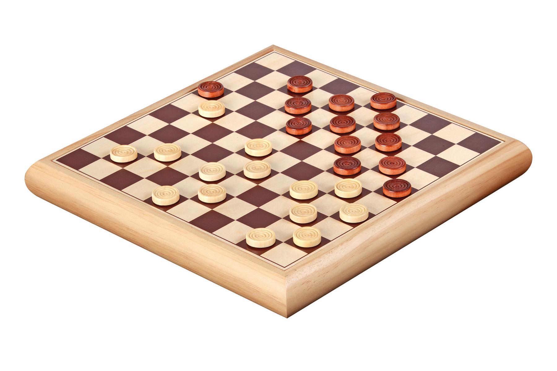 Schach Dame Set, Holzbox, Feld 35 mm