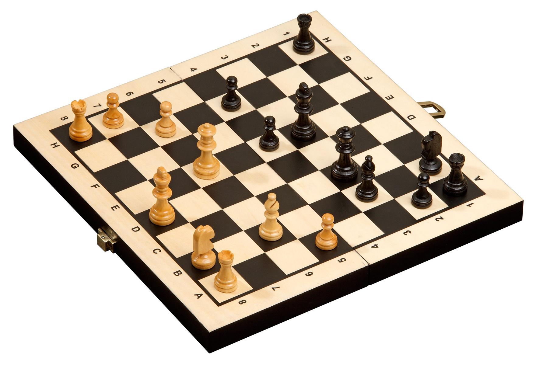 Schach Backgammon Dame Set, Reise, Feld 30 mm