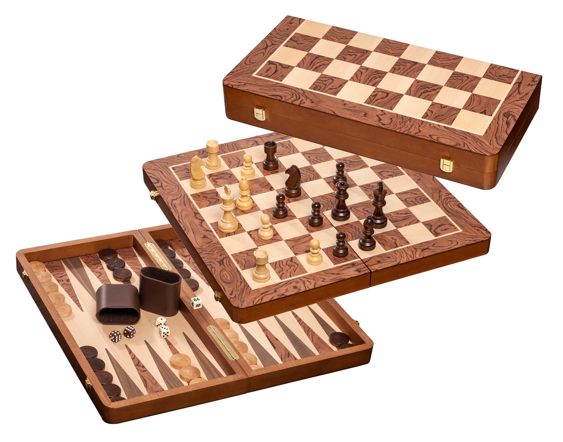 Schach Backgammon Dame Set, Feld 50 mm