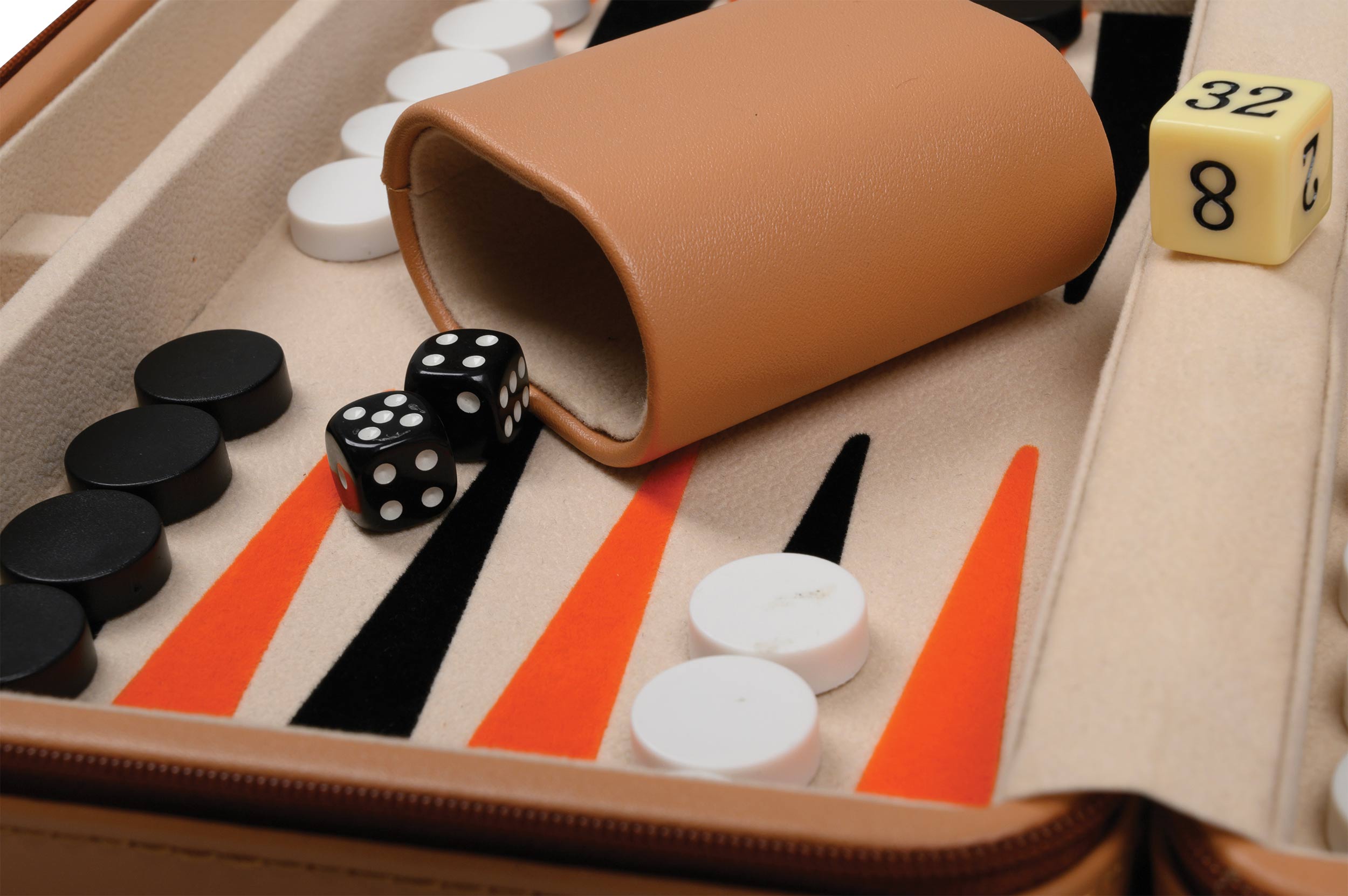 Backgammon Leros, Reise, Kunstleder, magnetisch, mit Tragegriff