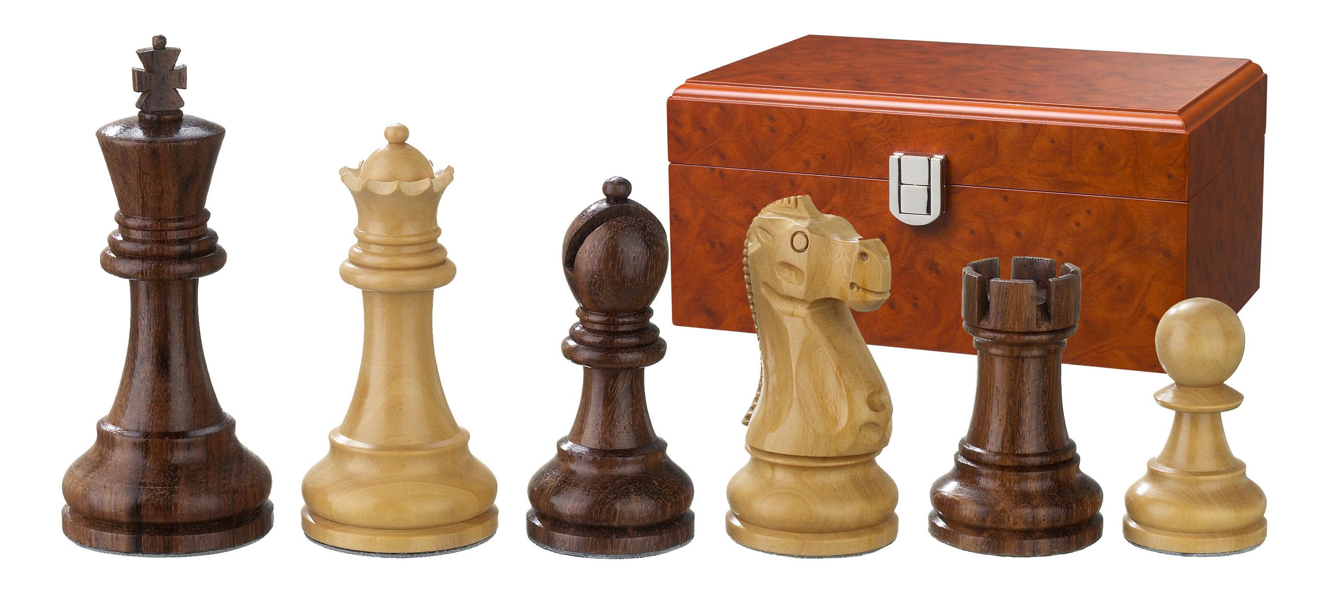 Schachfiguren Tutenchamun, Königshöhe 95 mm, in Holzbox