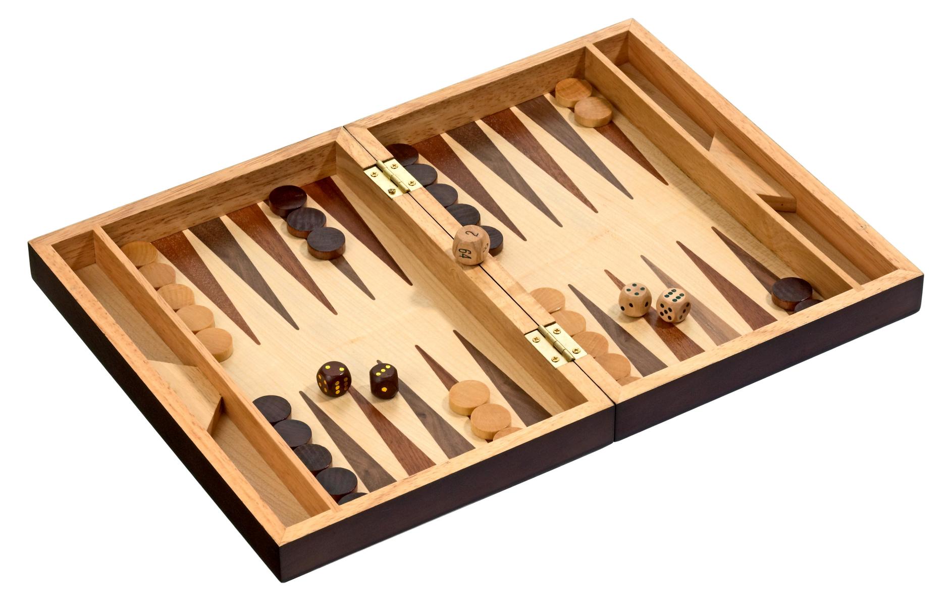 Schach Backgammon Dame Set, Feld 32 mm, Magnetverschluss