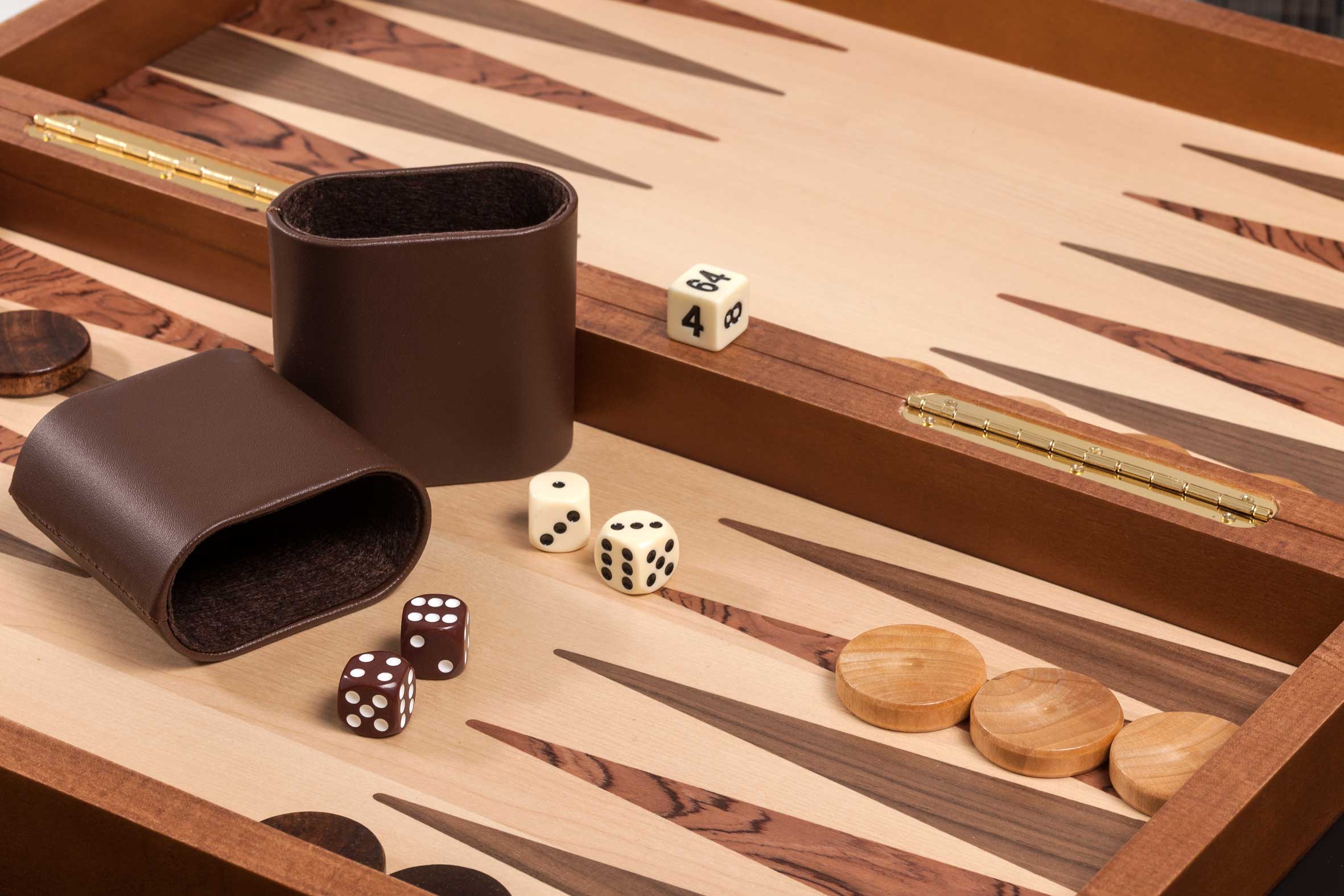 Chess Backgammon Checkers Set, field 50 mm