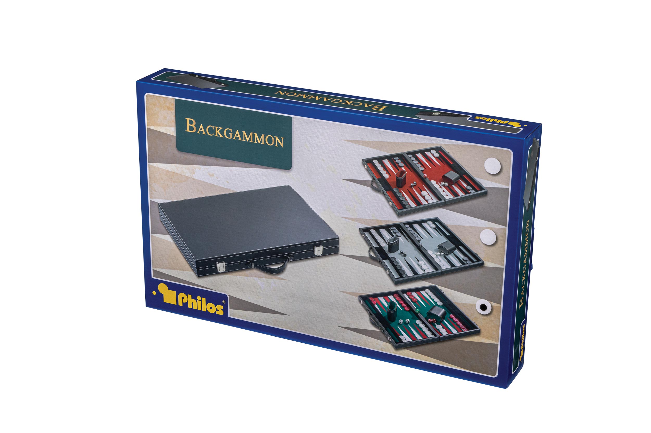 Backgammon, green,large, imitation leather