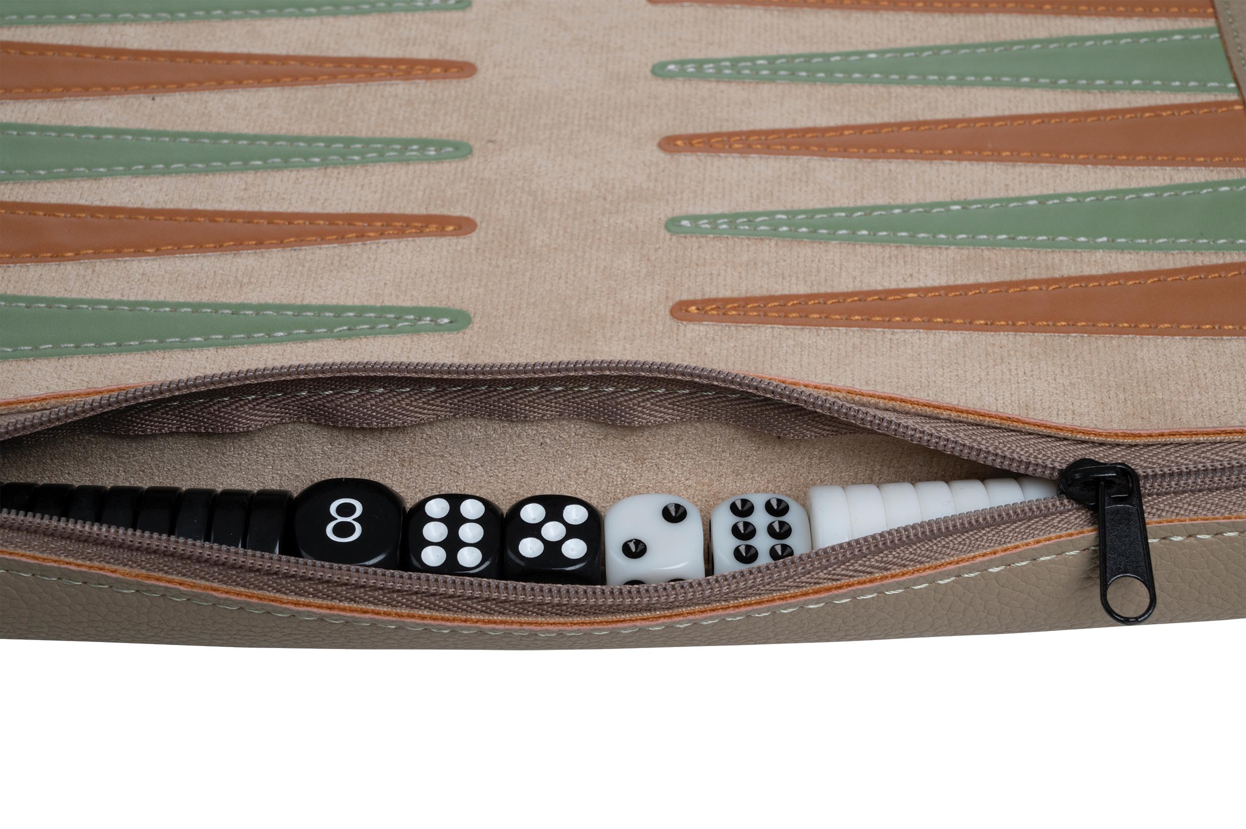 Backgammon, travel, rollable, imitation leather