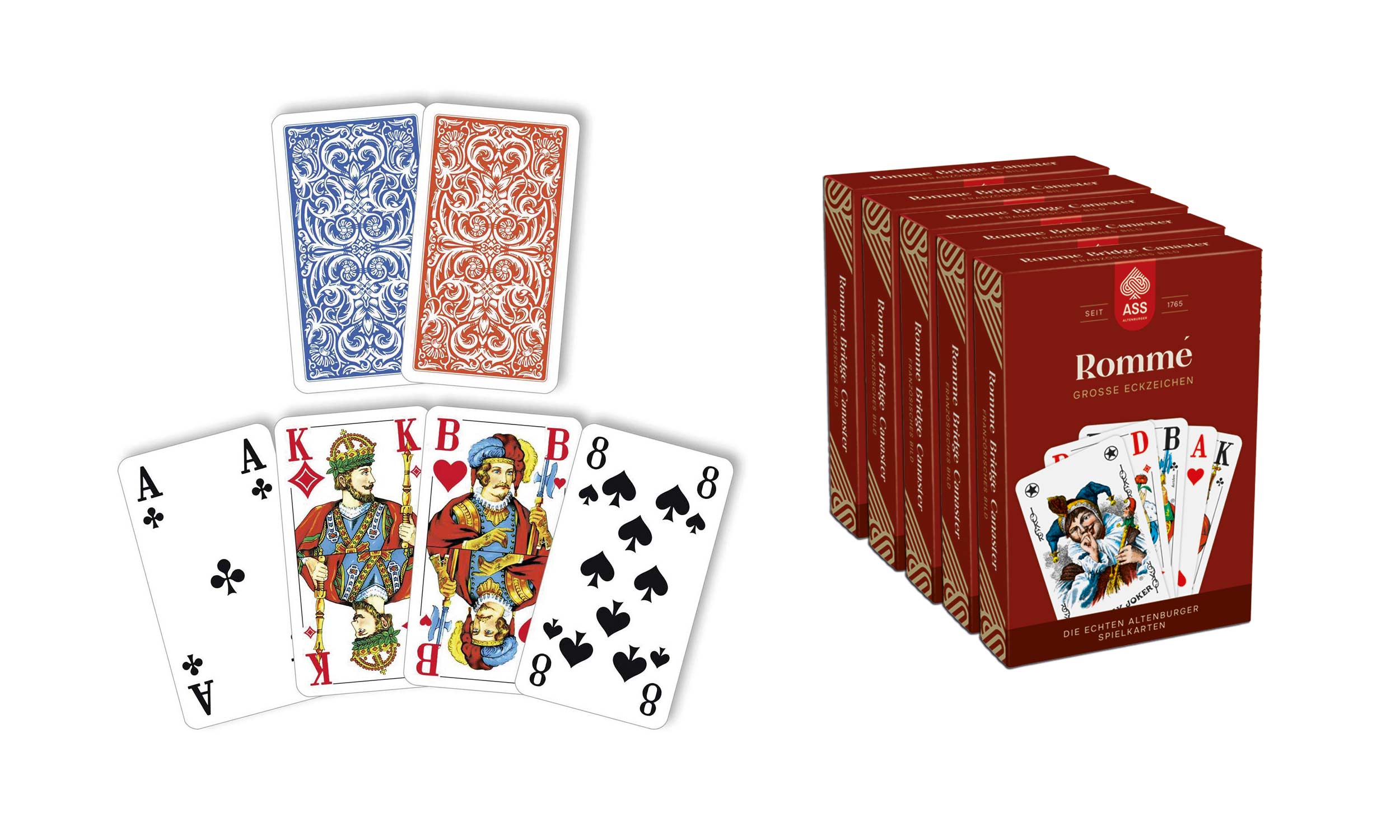 ASS, Seniors Rommé, extra large cards, pack of 5
