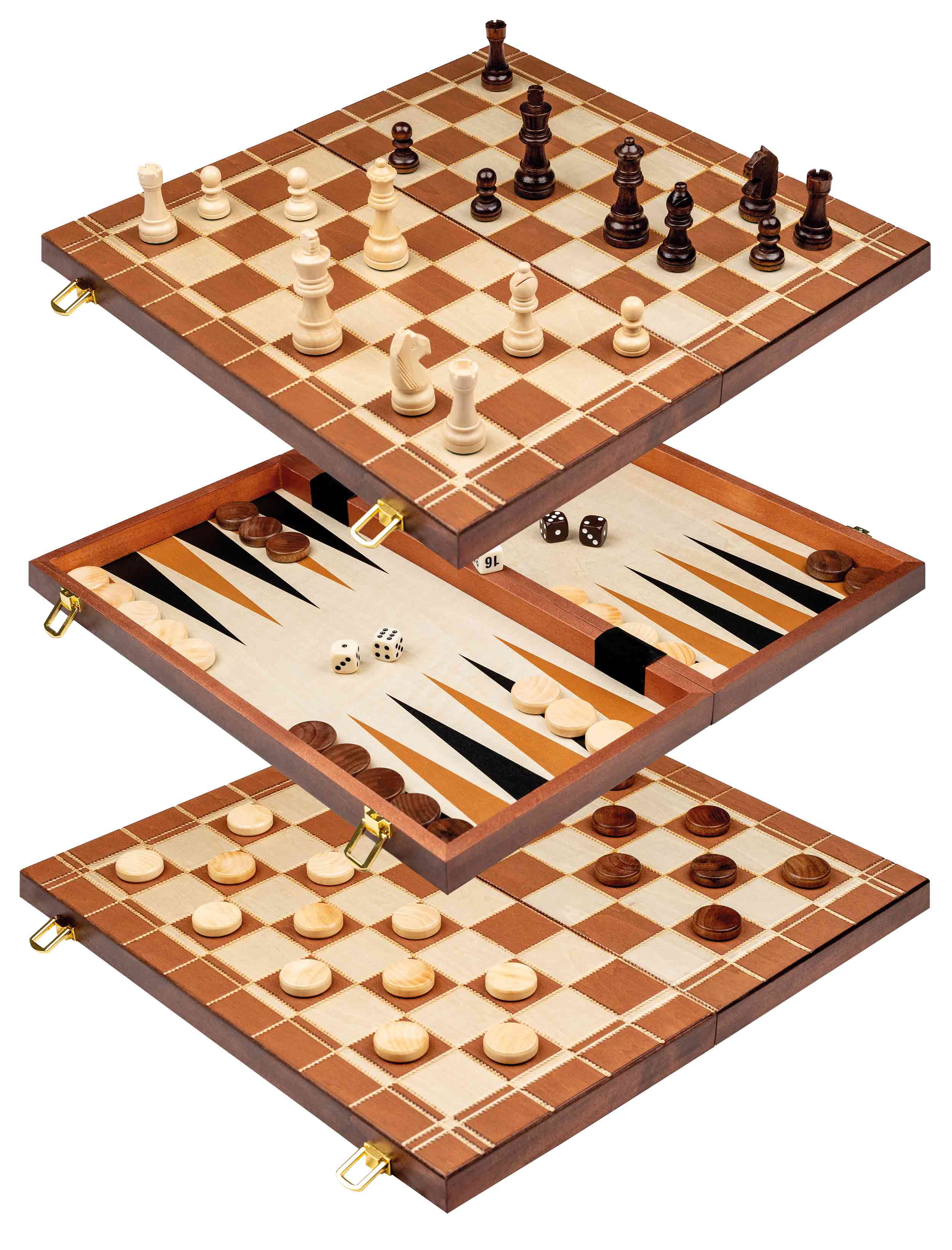 Schach Backgammon Dame Set, Feld 45 mm