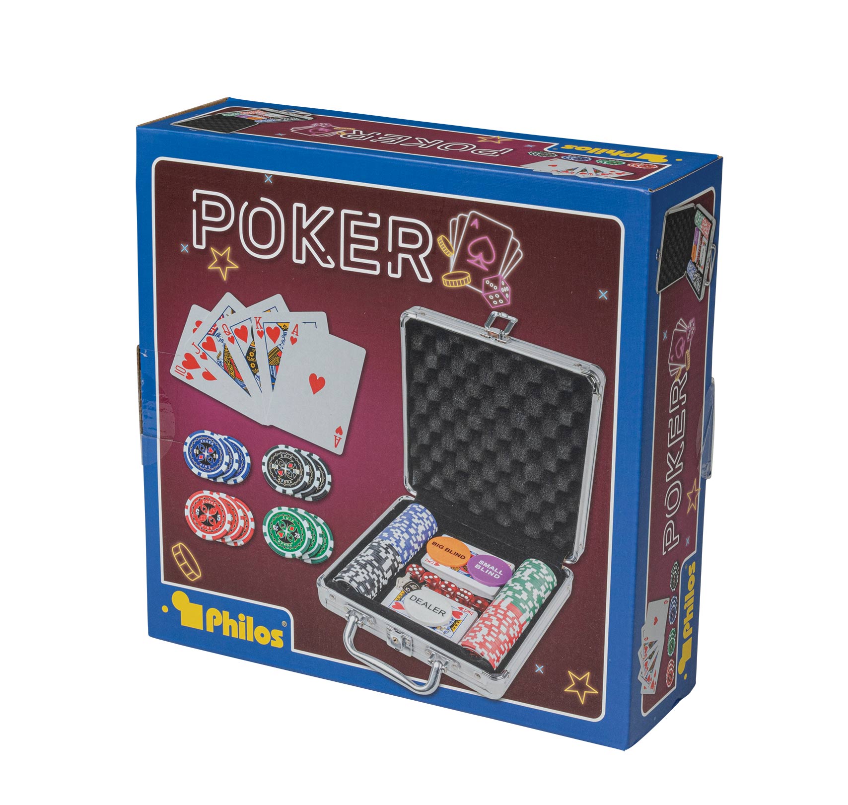 Poker case, 100 poker chips in aluminum case