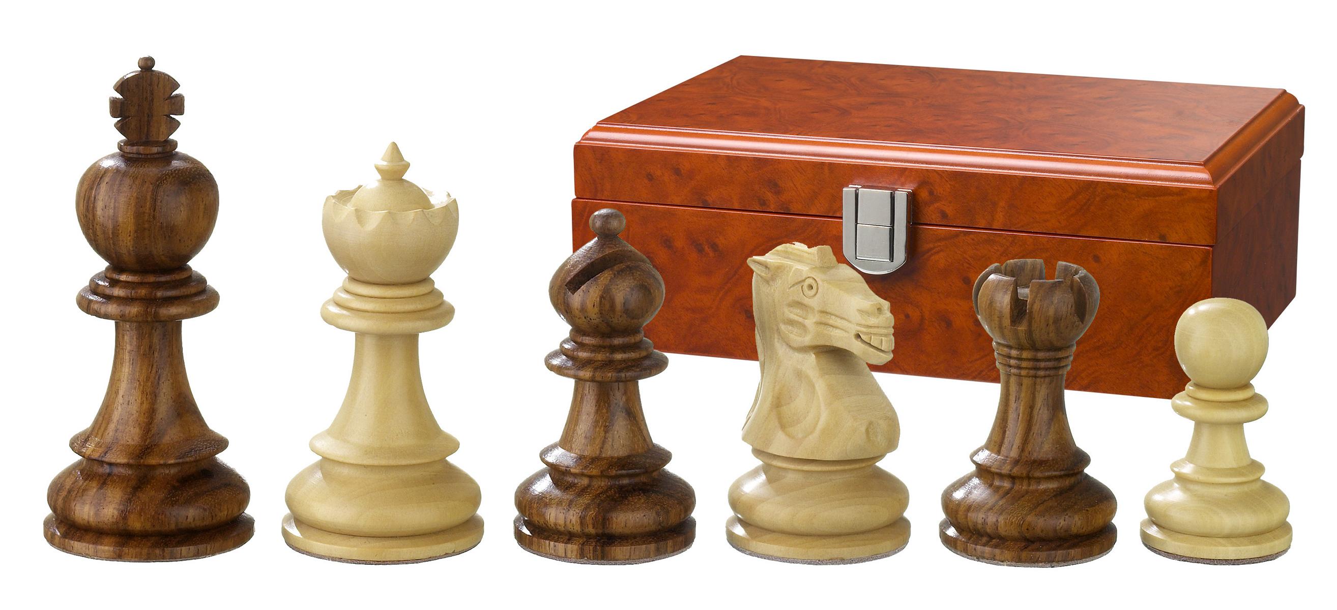 Schachfiguren Valerian, Königshöhe 90 mm, in Holzbox