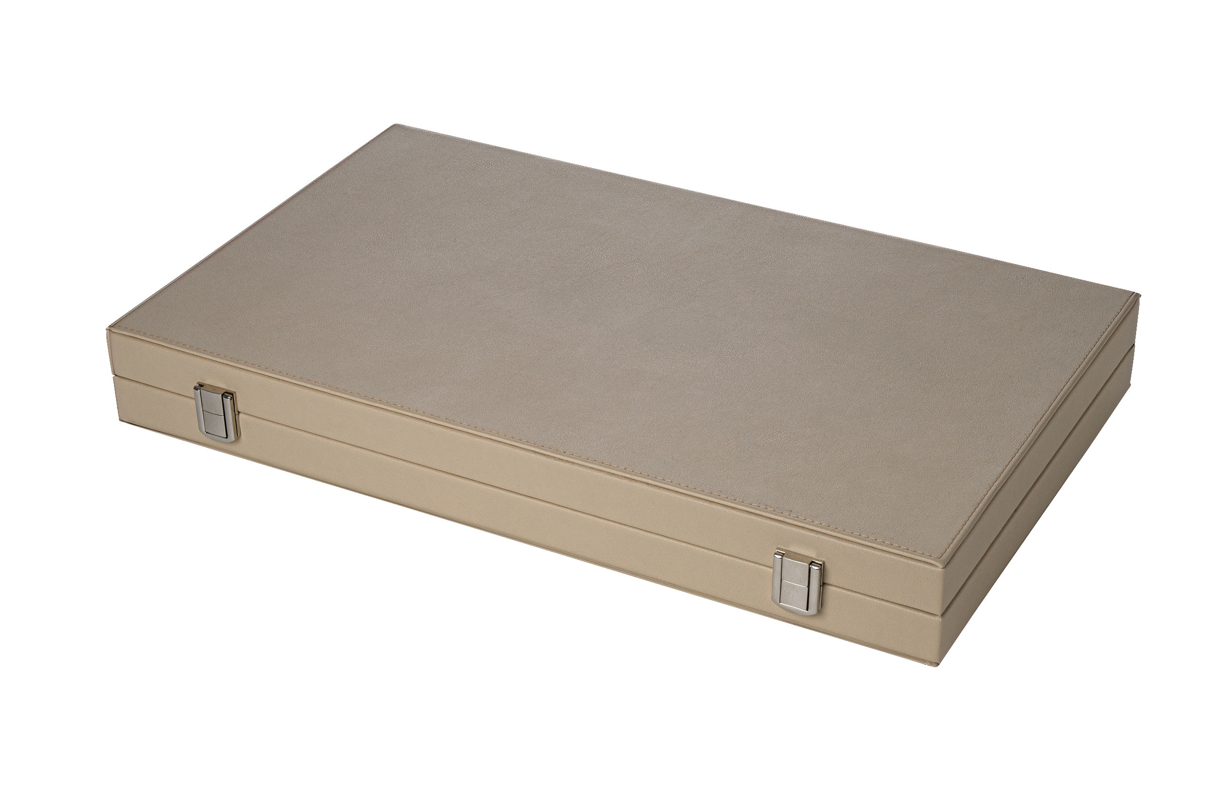 Backgammon cream, large, artificial leather
