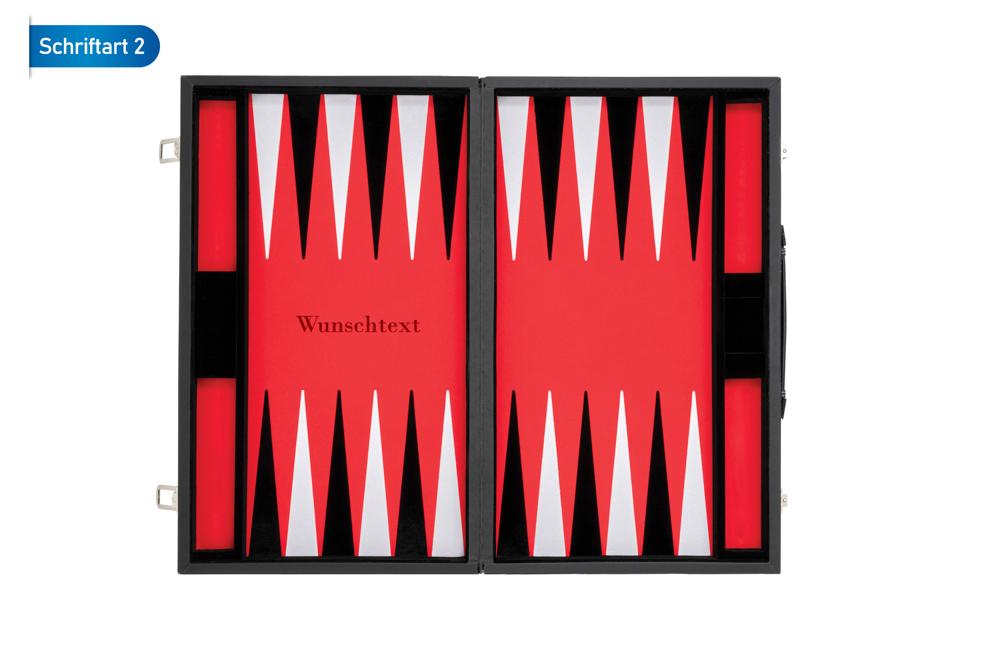 Backgammon, red, large, imitation leather
