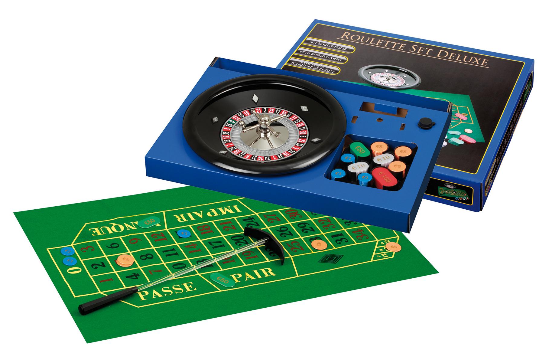 Roulette Set, Deluxe, mit Kunststoffteller