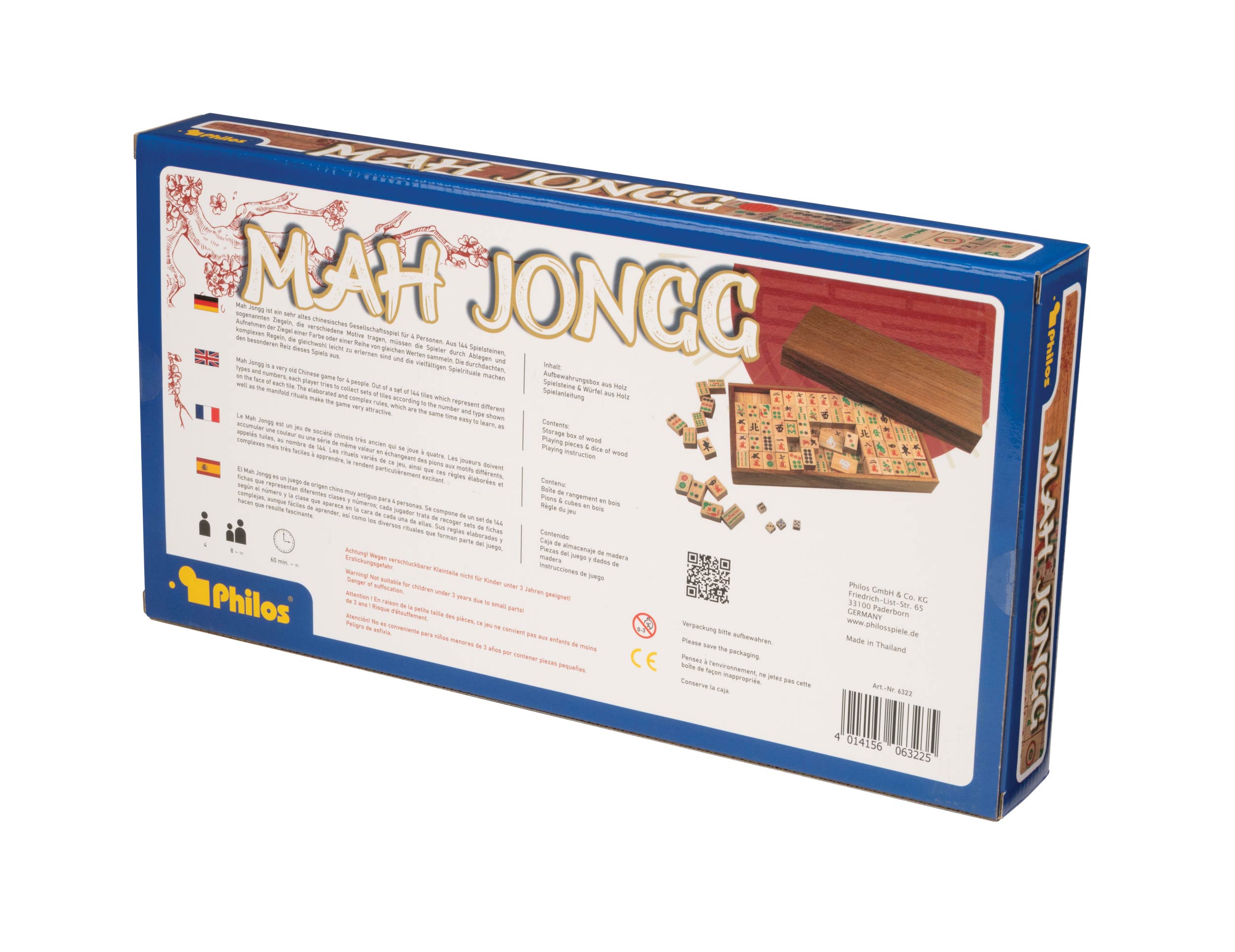 Mah Jongg, made of wood, without arabic numbers