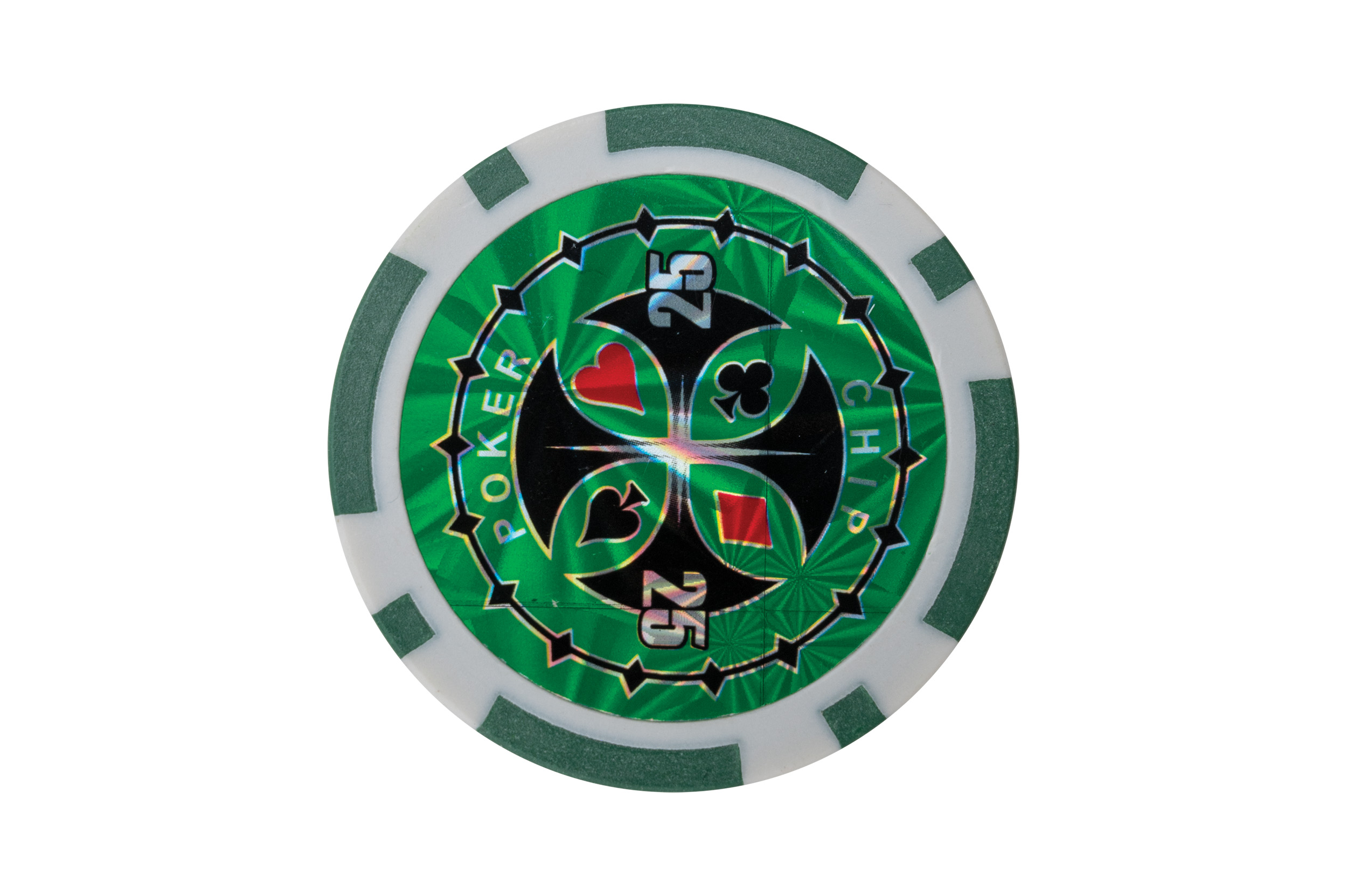 100 poker chips with plastic holder