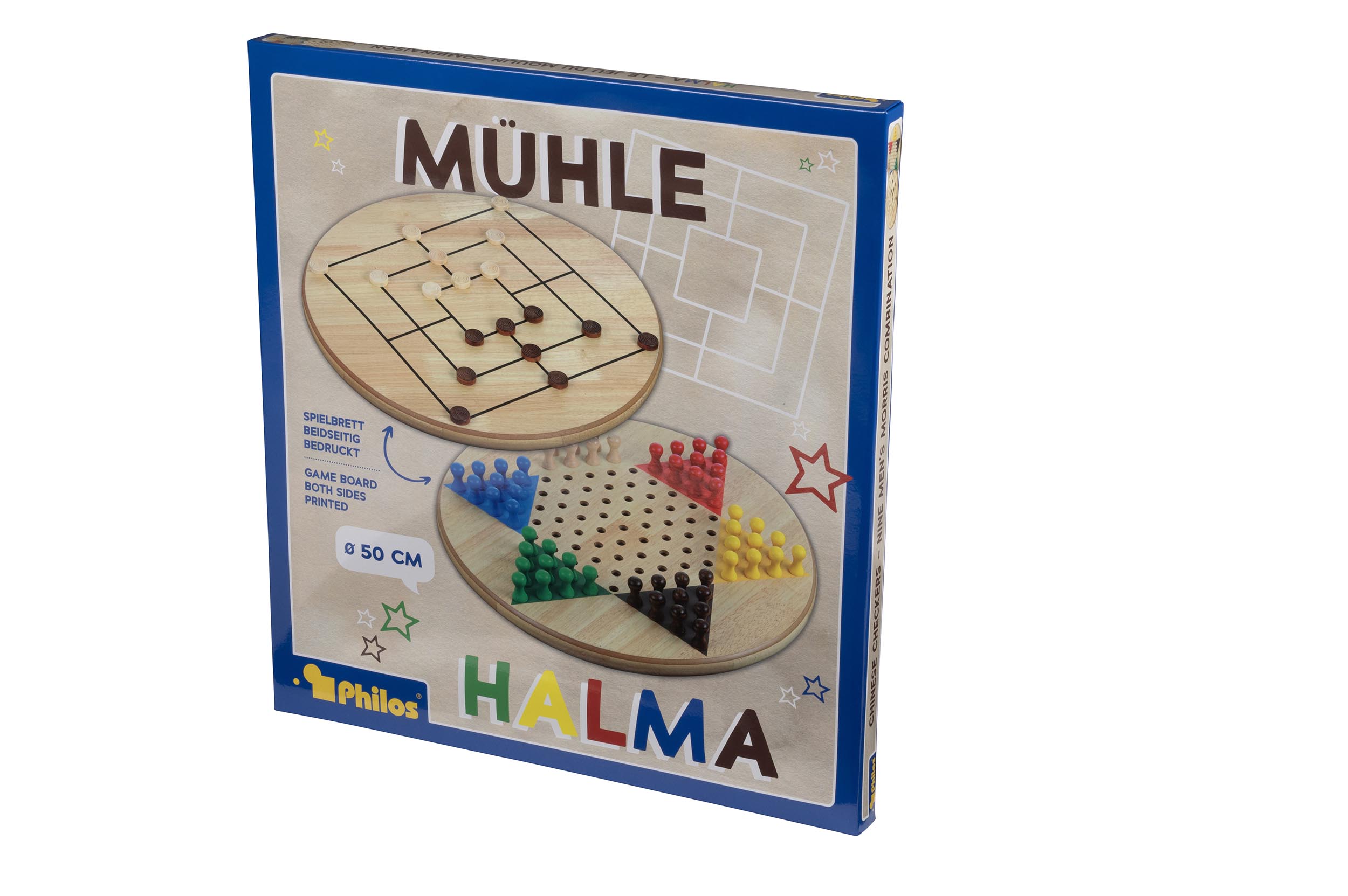 Halma, Mühle, Kombination, maxi, 500 mm