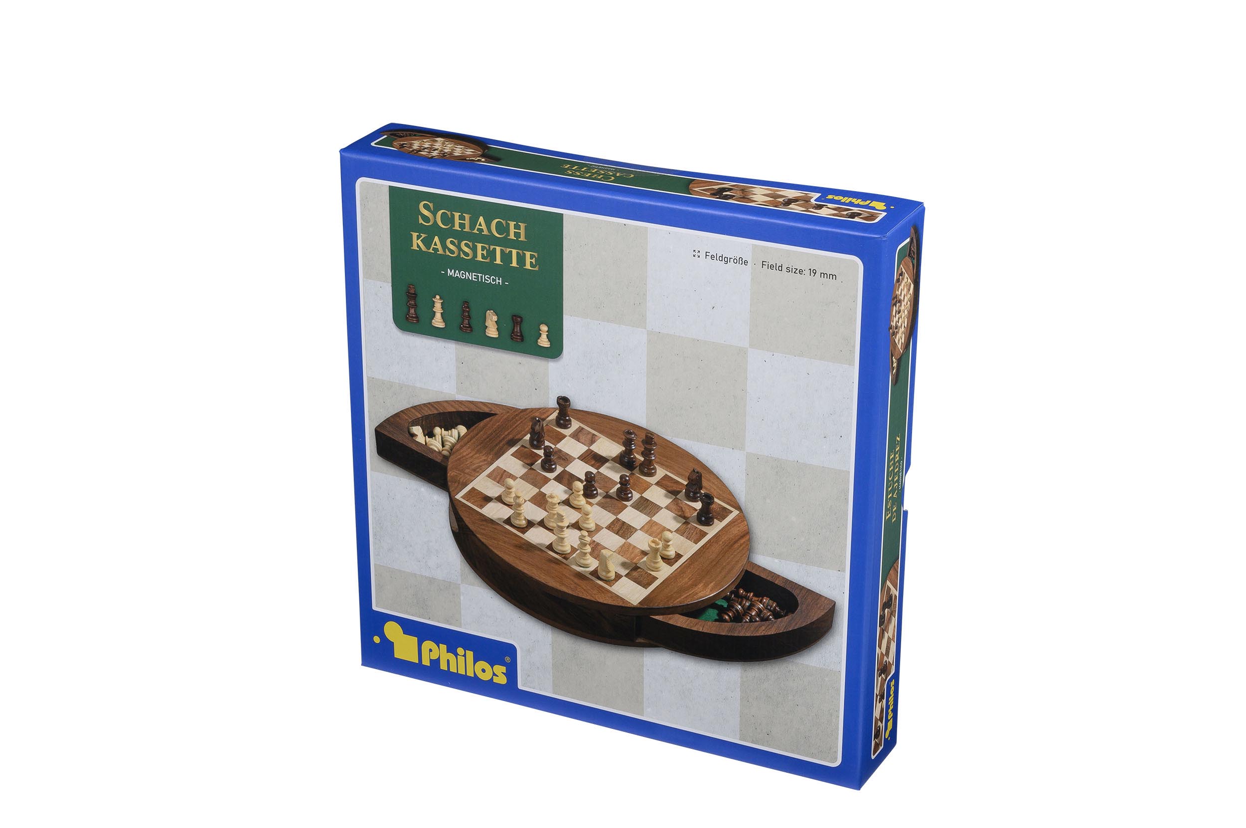 Chess Set, travel, rounded, field 19mm, magnetic
