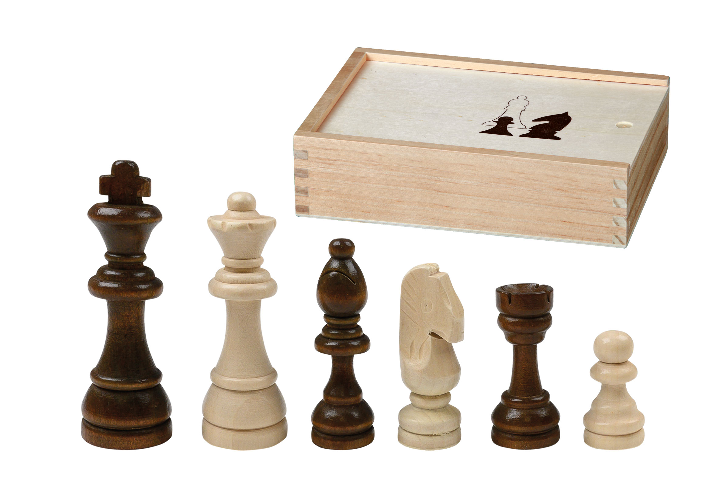 Chess pieces Otto I, king height 100 mm, in wooden box
