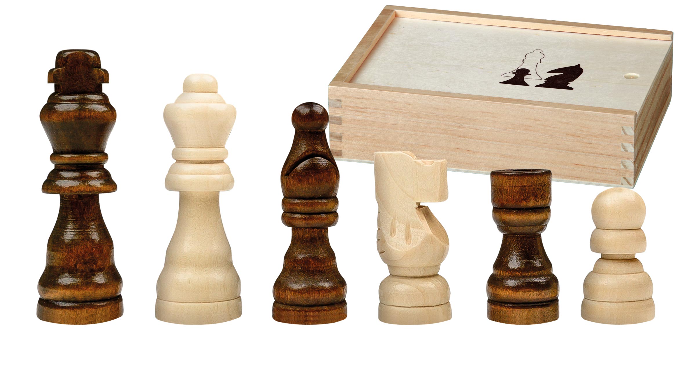 Schachfiguren Otto I, Königshöhe 62 mm, in Holzbox