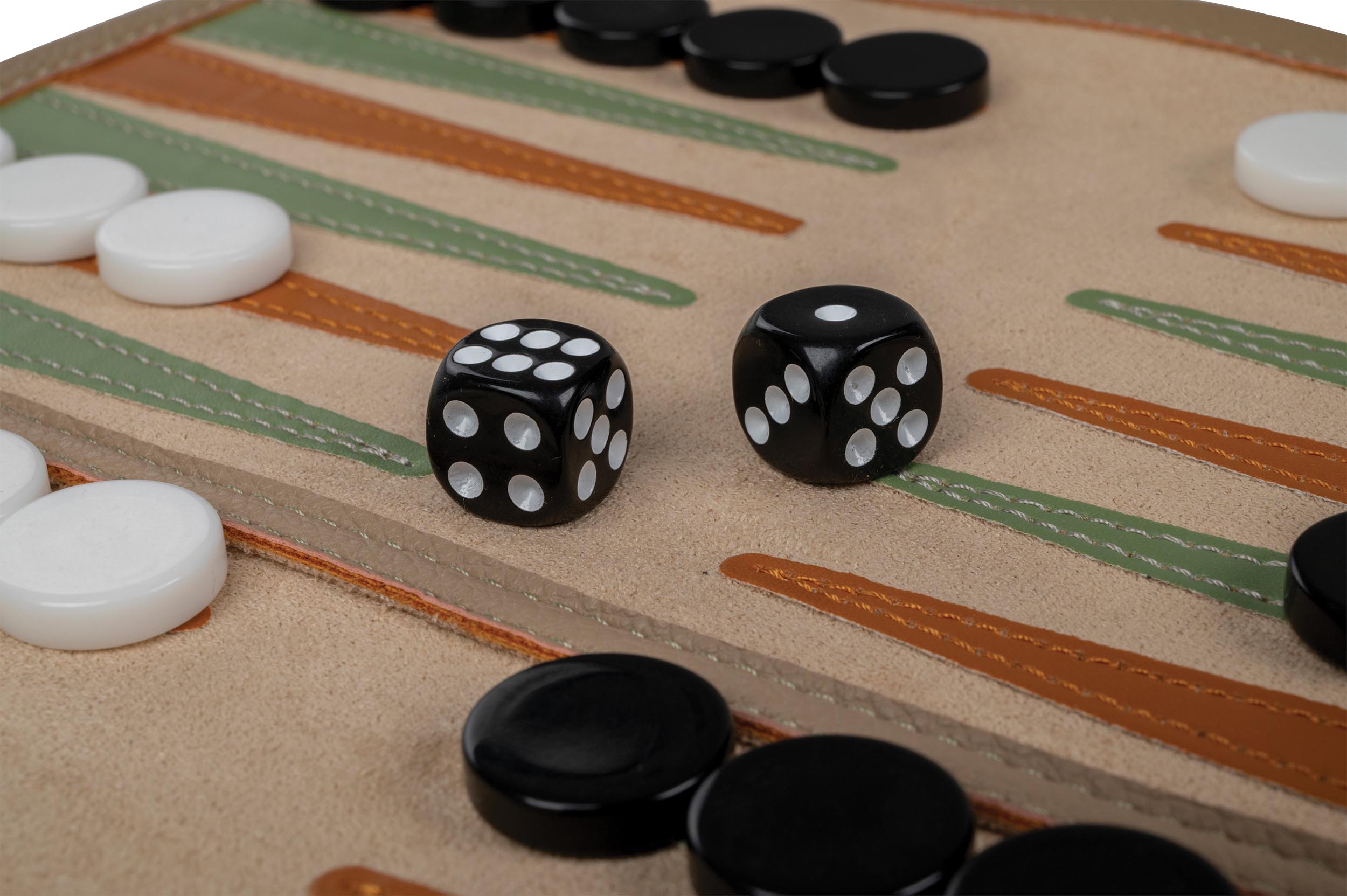 Backgammon, travel, rollable, imitation leather