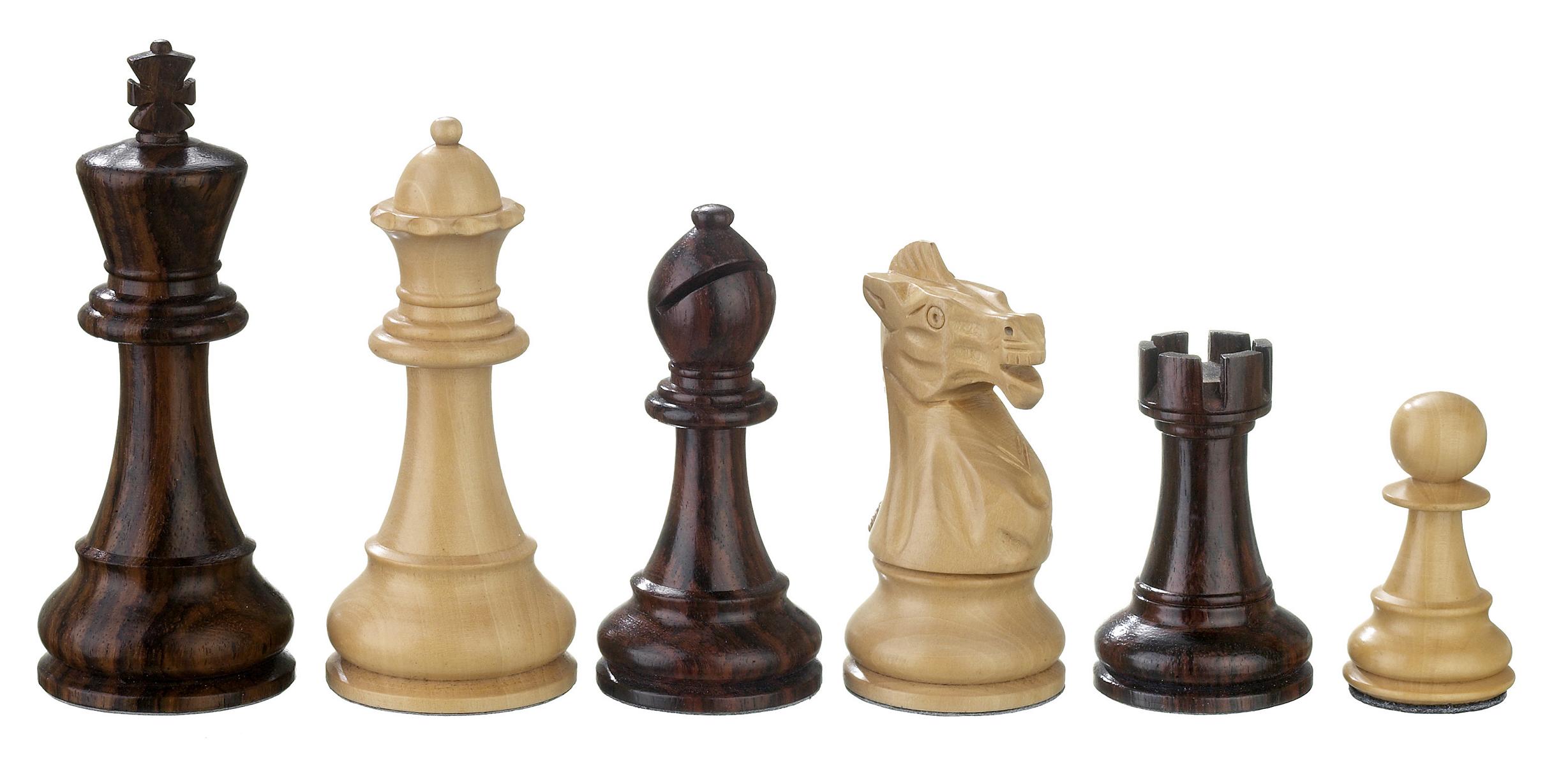 Schachfiguren Justitian, Königshöhe105 mm, in Holzbox