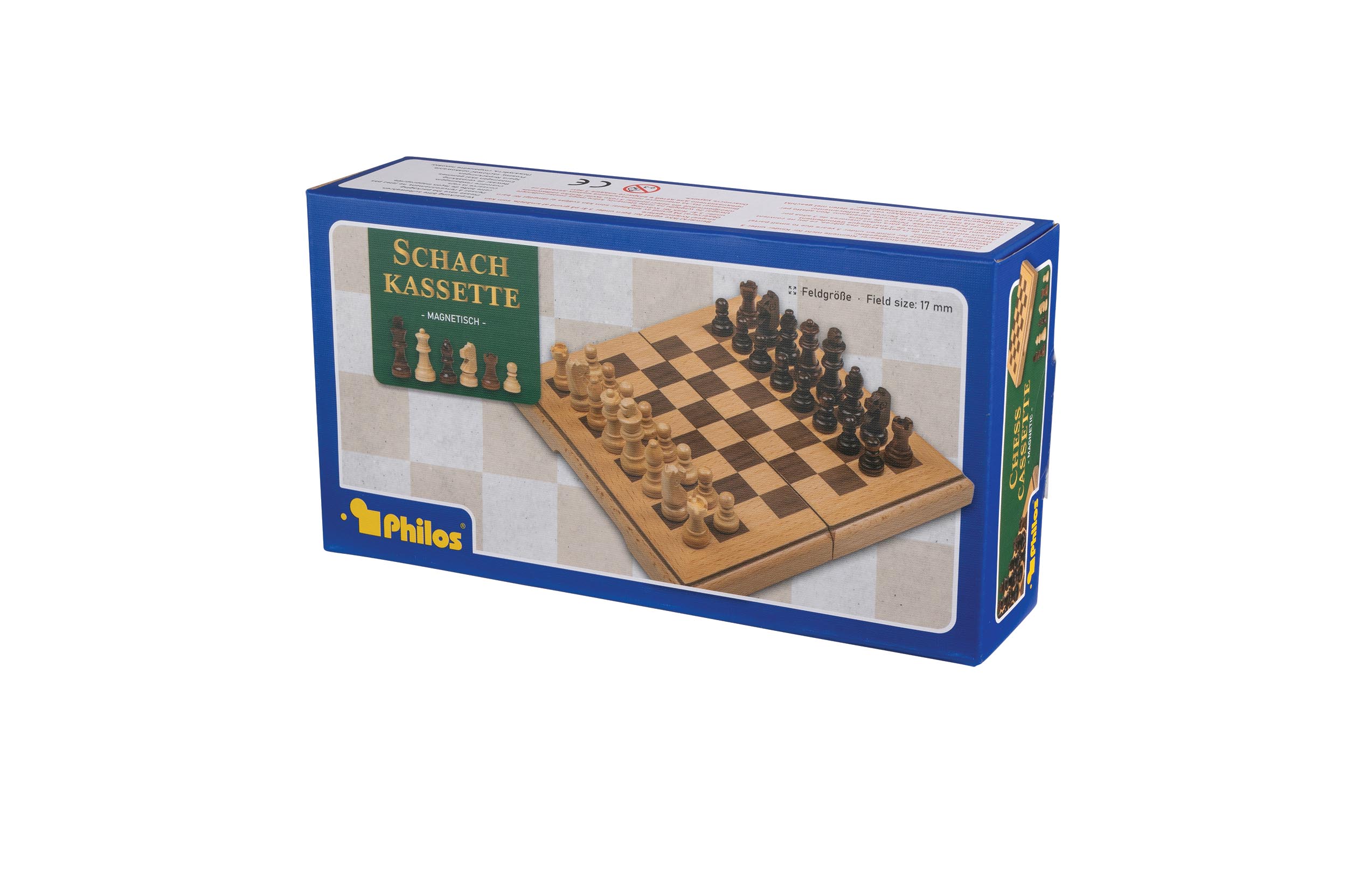 Chess cassette, travel, field 17 mm, magnetic