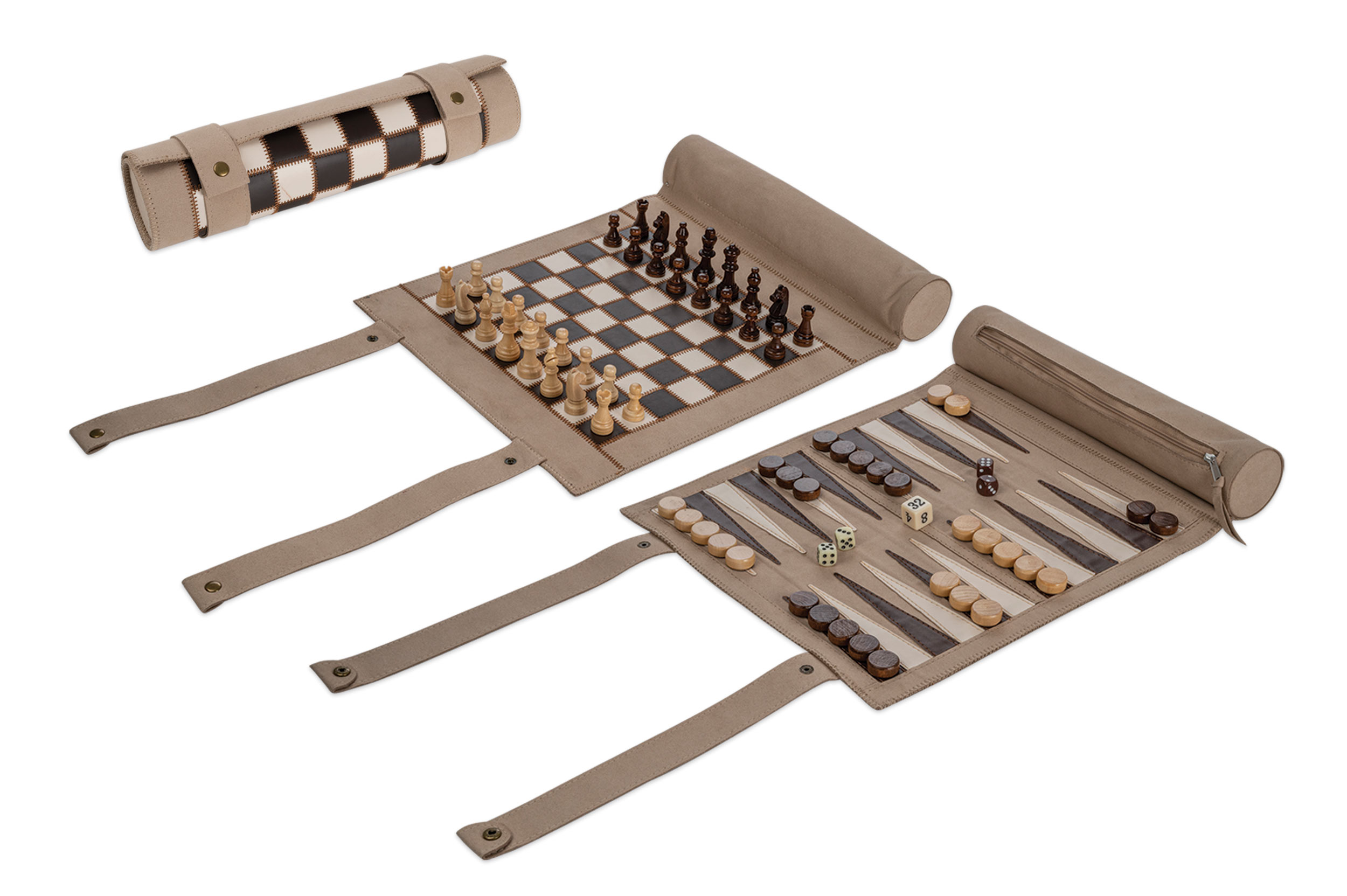 Chess Backgammon Checkers Set, travel, imitation leather, field 28 mm, magnetic