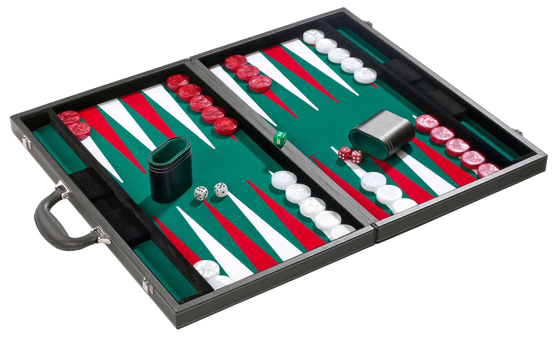Backgammon, grün, Turnier, Kunstleder