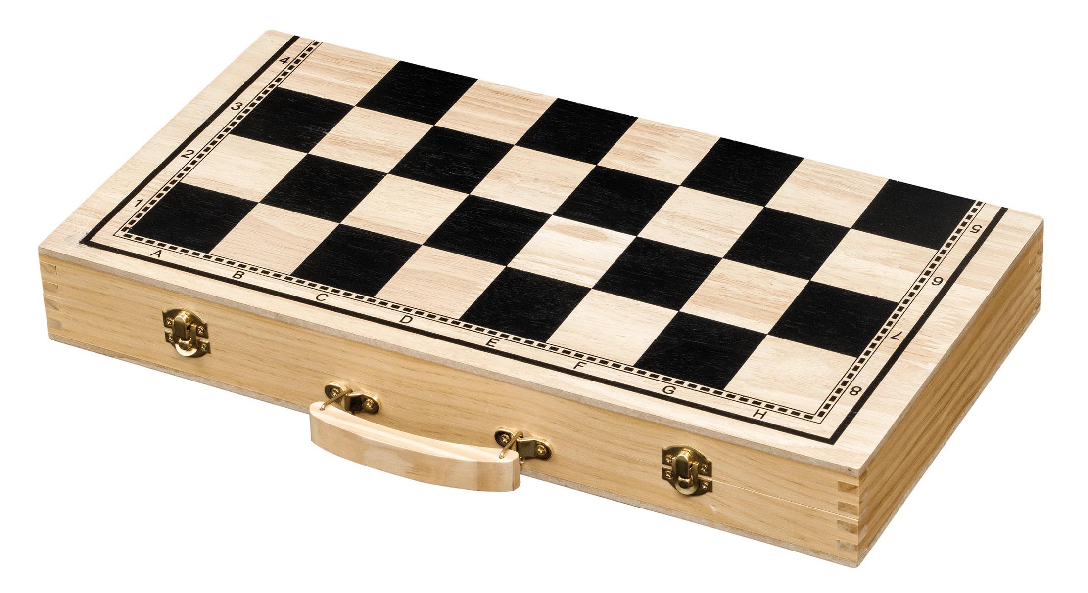 Schach Backgammon Dame Set, Feld 50 mm, mit Tragegriff