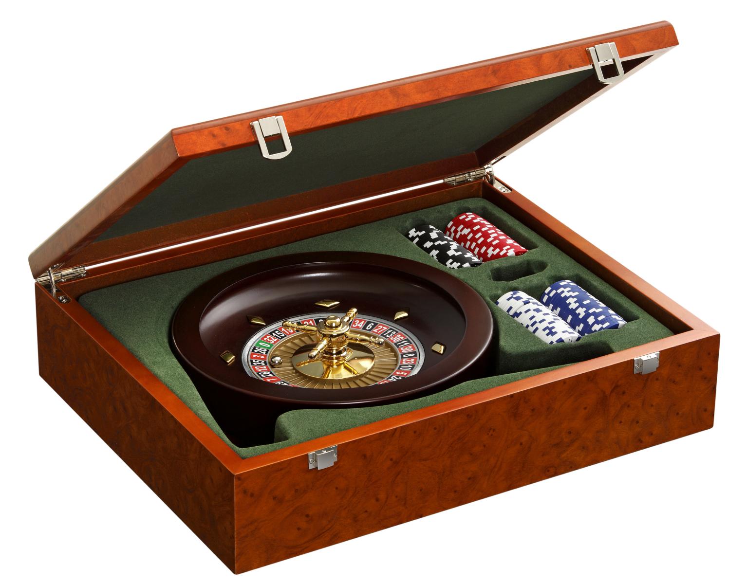 Roulette Set, Design,  exklusive Holzbox
