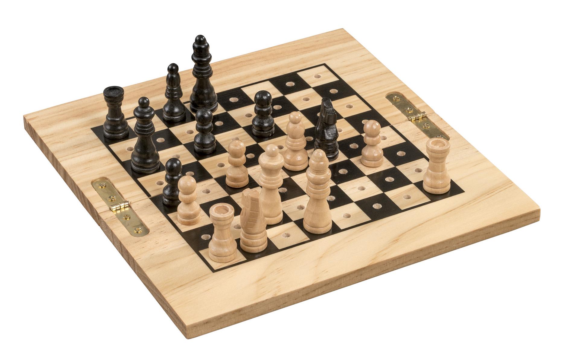 Schach, mini, Reisespiel, klappbar, Feld 19 mm