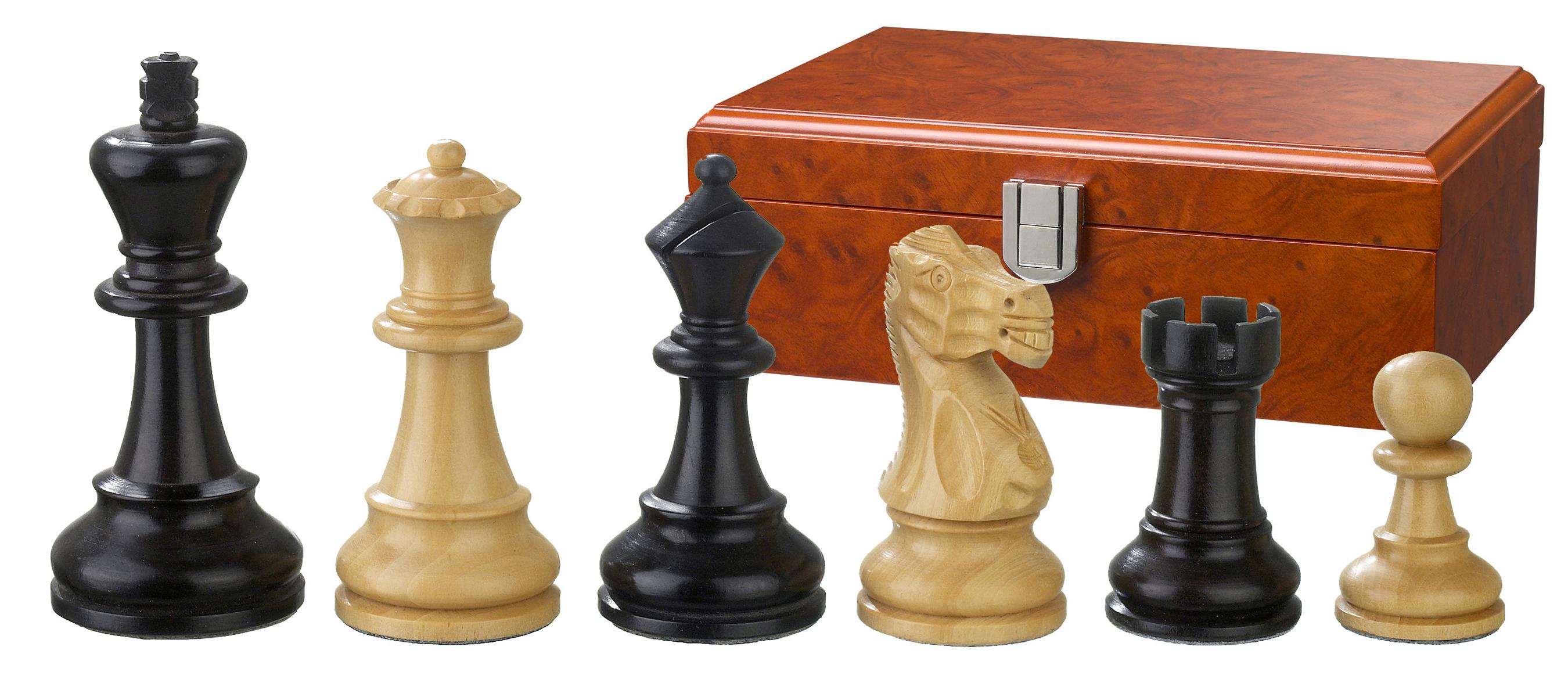 Schachfiguren Hadrian, Königshöhe 90 mm, in Holzbox