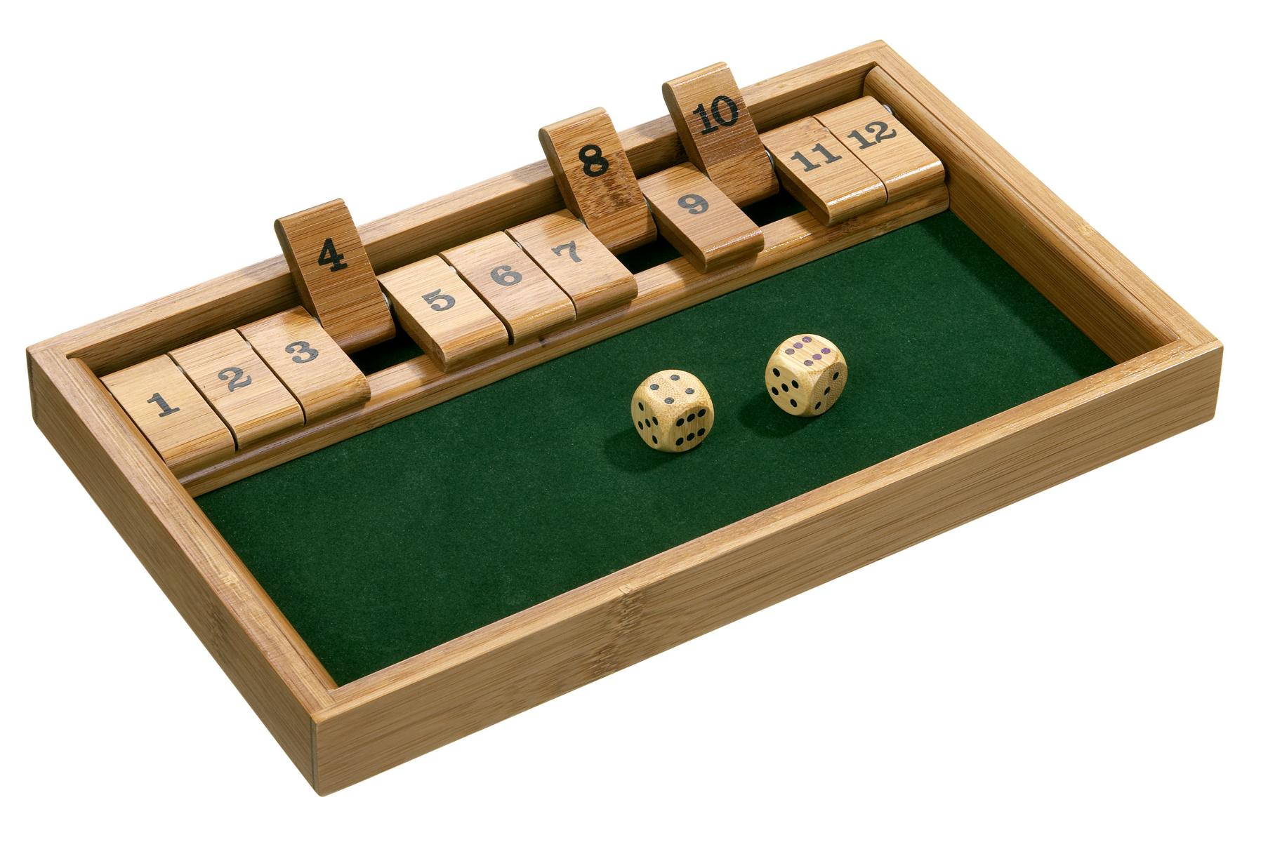Shut The Box, 12 numbers, bamboo