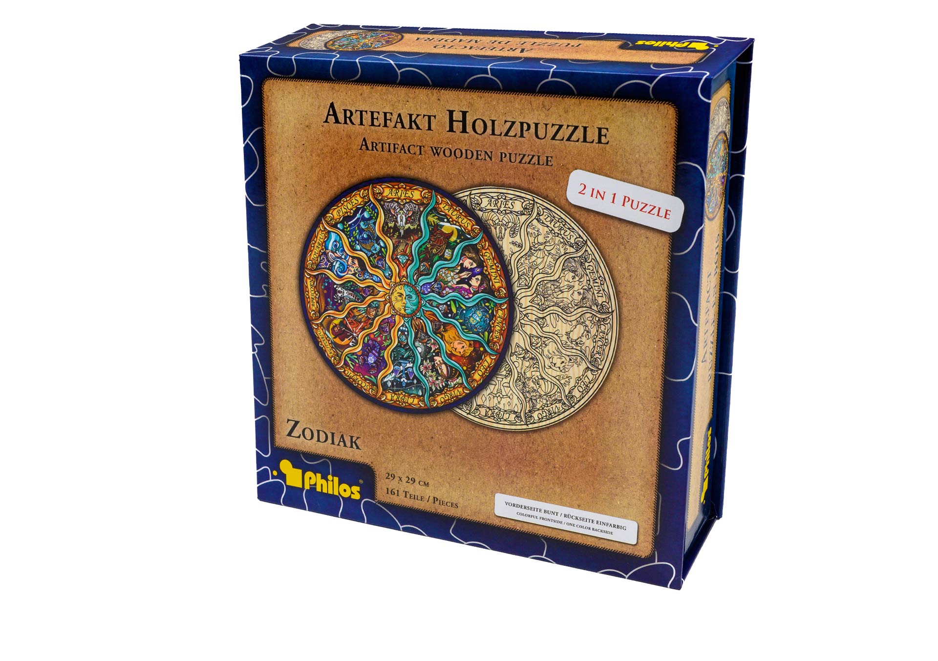 Artefakt Holzpuzzle 2 in 1 Zodiak, 161 Teile, in magnetischer Klappschachtel