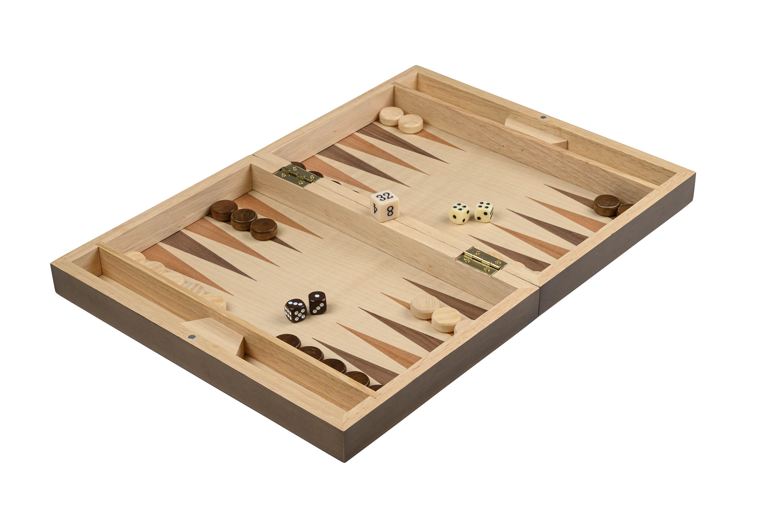 Chess Backgammon Checkers Set, field 32 mm, magnetic lock