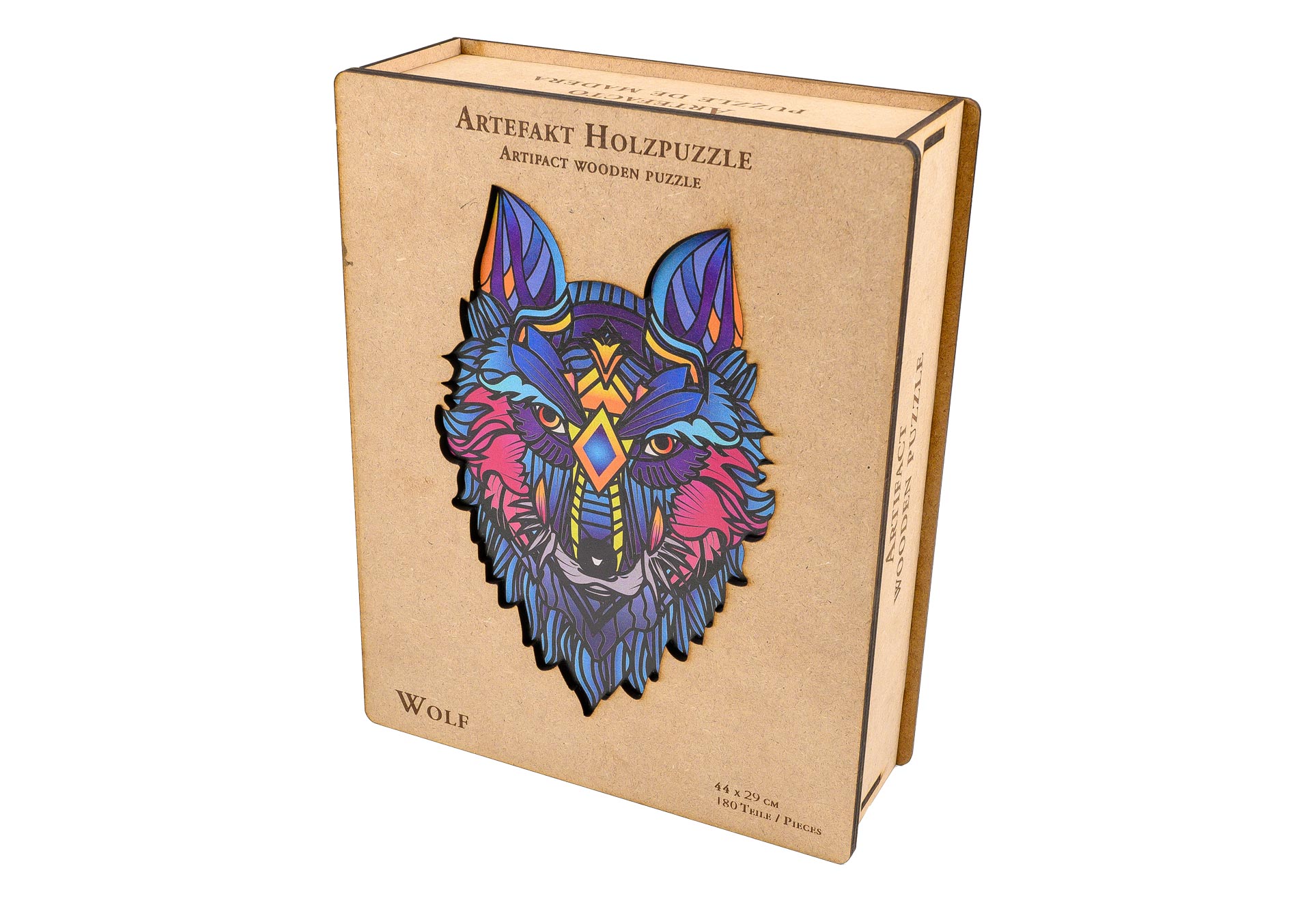 Artefakt Holzpuzzle 2 in 1 Wolf, 180 Teile, in Holzbox