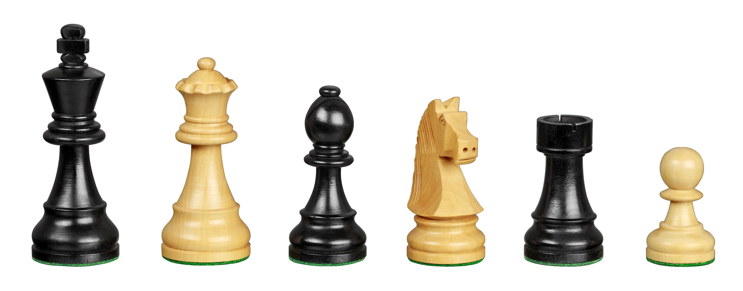 Schachfiguren Arcadius, Königshöhe 95 mm, schwarz natur, im neutralen Karton