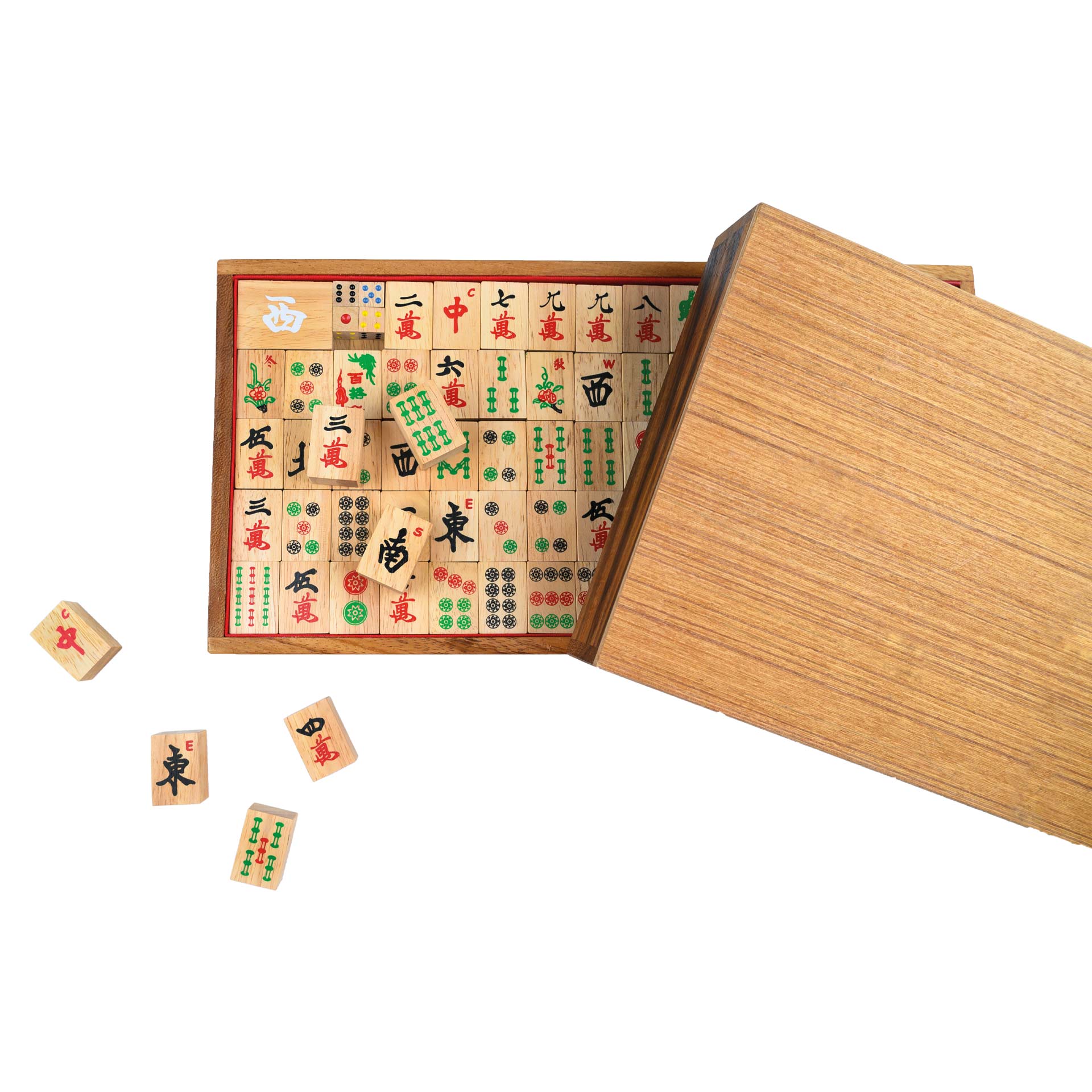 Mah Jongg, made of wood, without arabic numbers