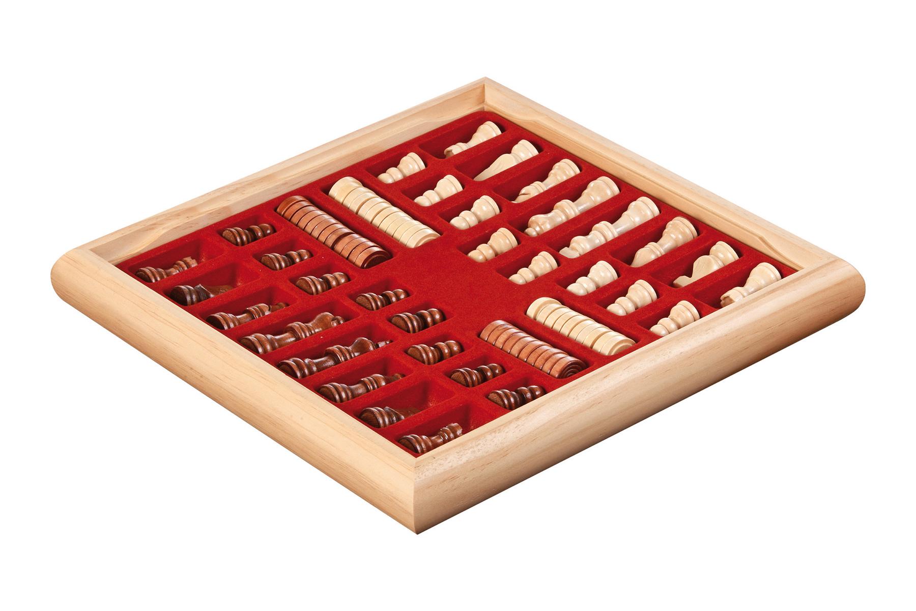 Schach Dame Set, Holzbox, Feld 35 mm