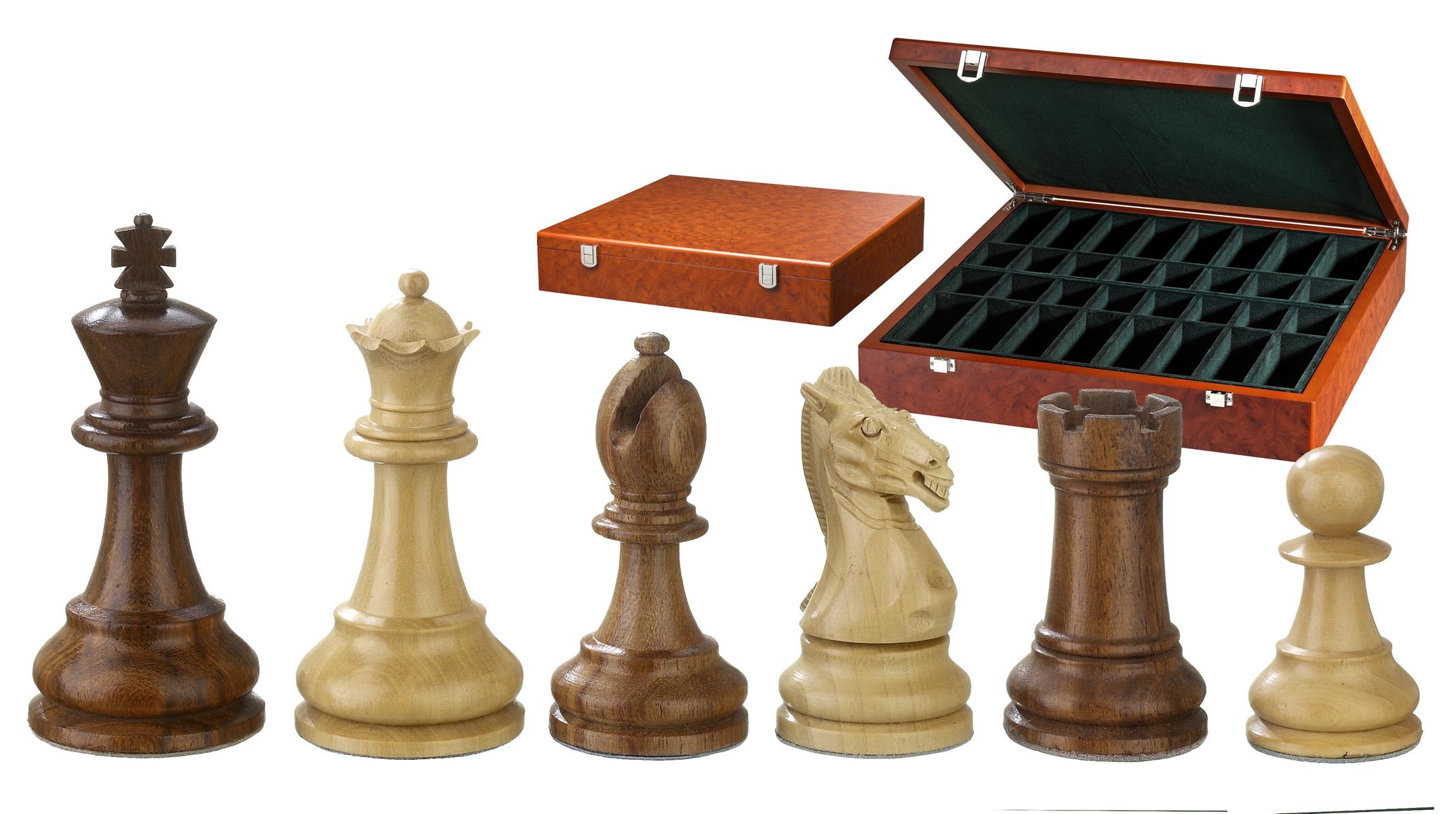 Schachfiguren Karl der Große, Königshöhe 95 mm, in Holzbox