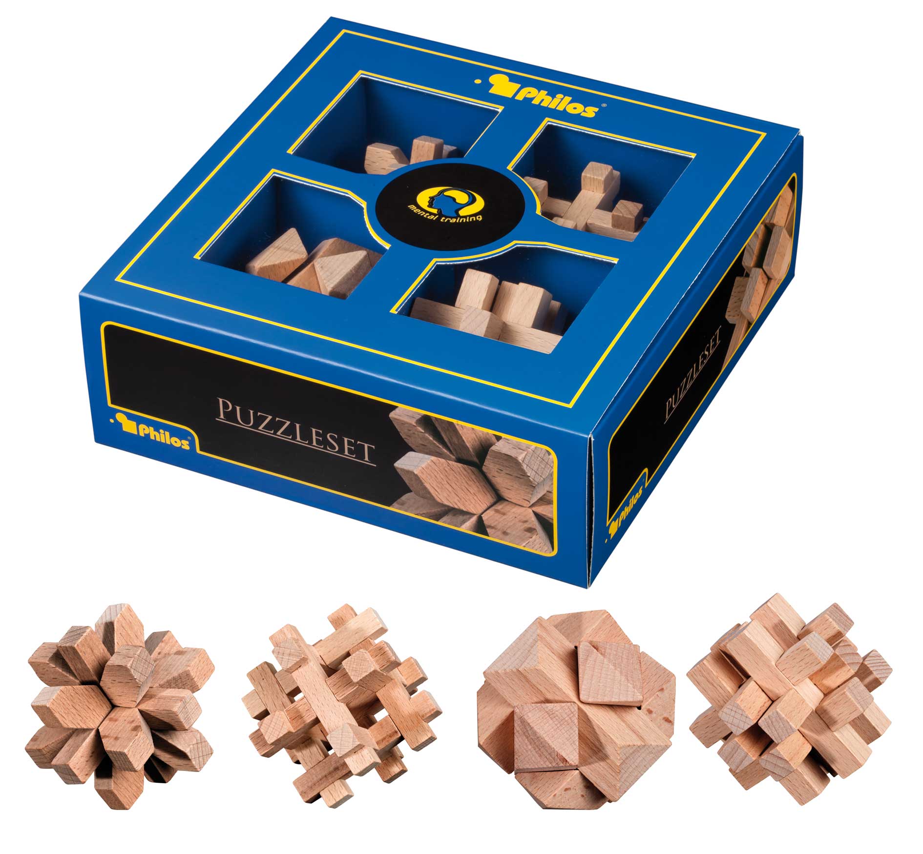 Puzzleset, Nummer Eins, Buche, 4 Puzzlespiele