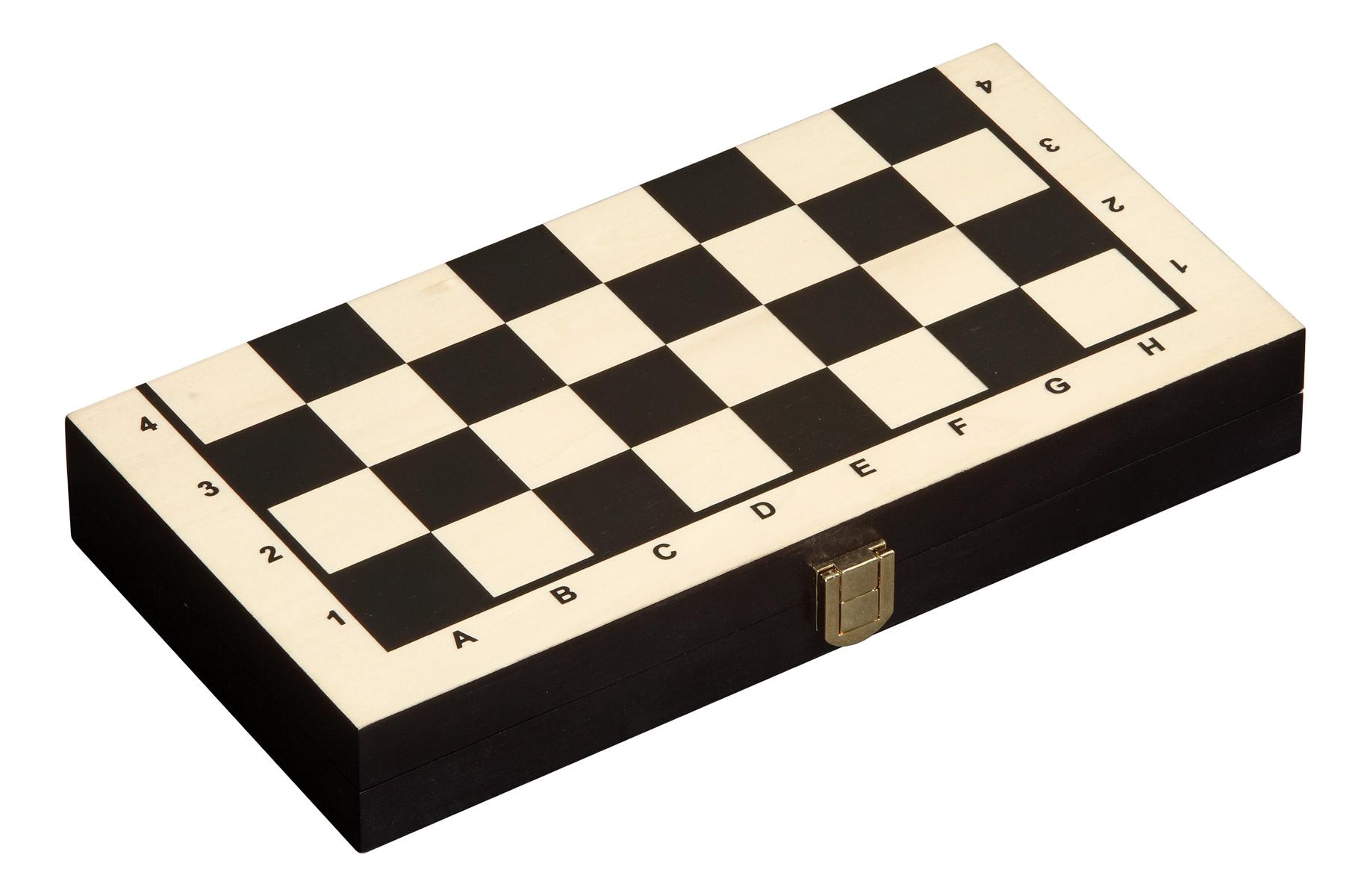 Schach Backgammon Dame Set, Reise, Feld 30 mm