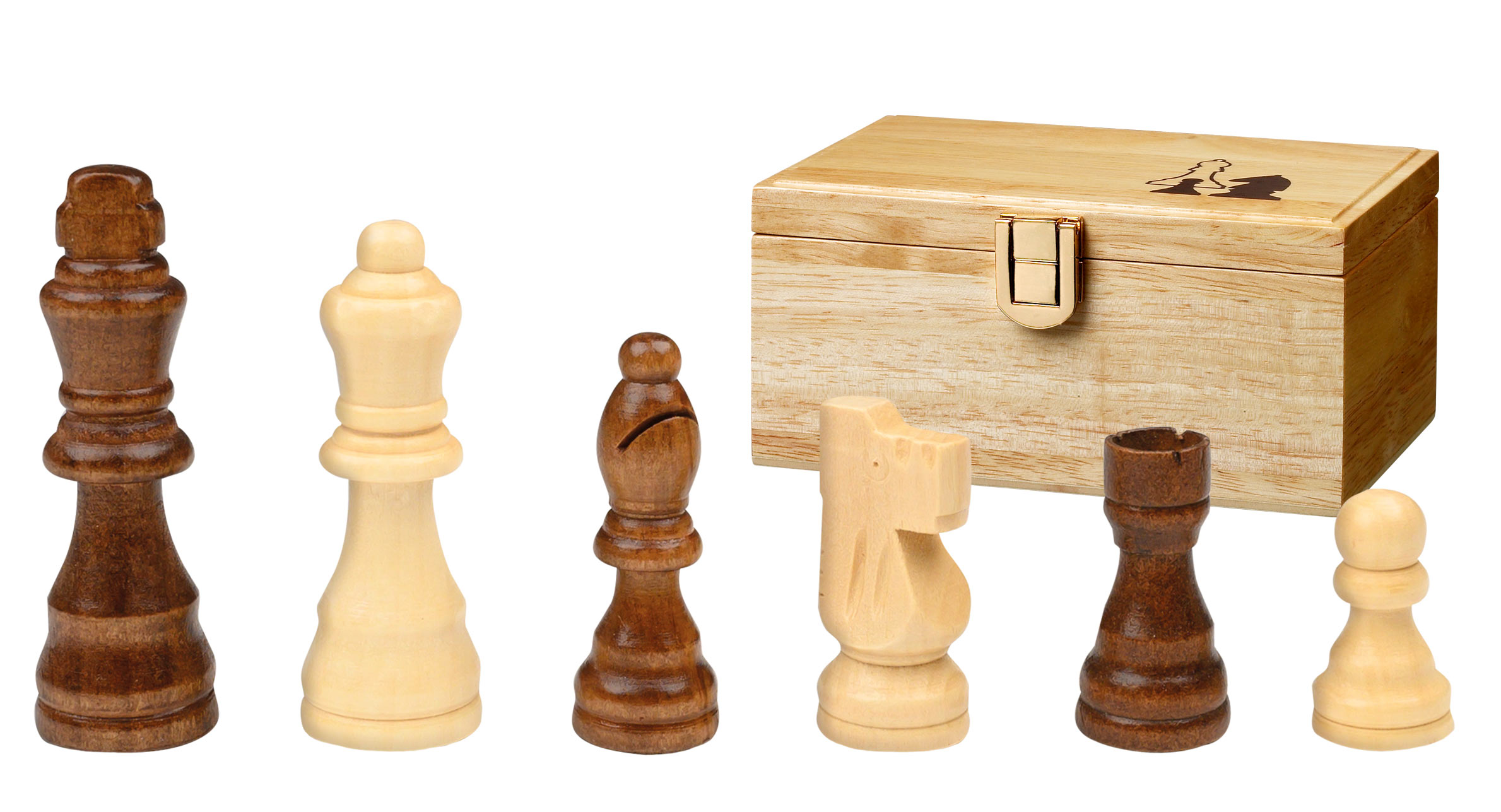 Schachfiguren Remus, Königshöhe 76 mm, in Holzbox