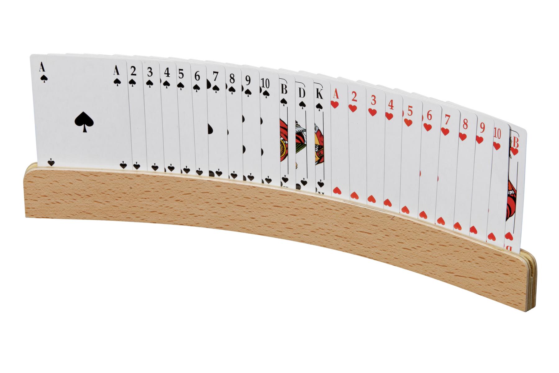 Spielkartenhalter, aus Holz, ohne Spielkarten, 35 cm